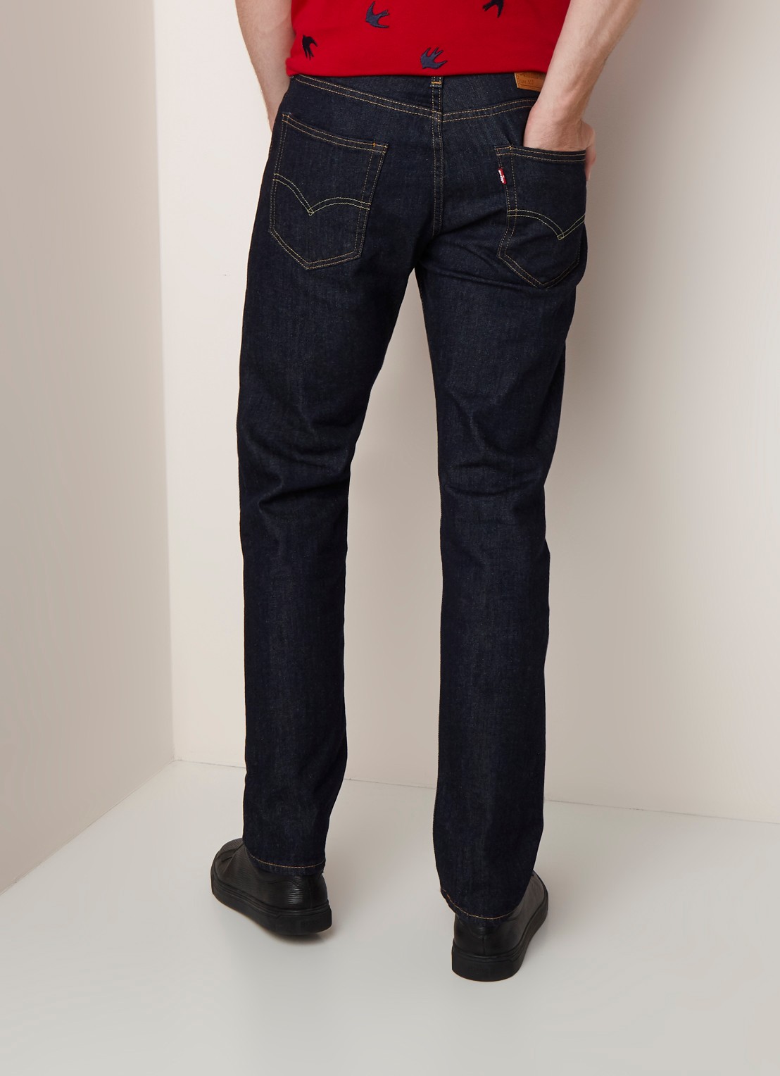 Levi's 502 Performance mid rise straight leg jeans - achterkant indigo