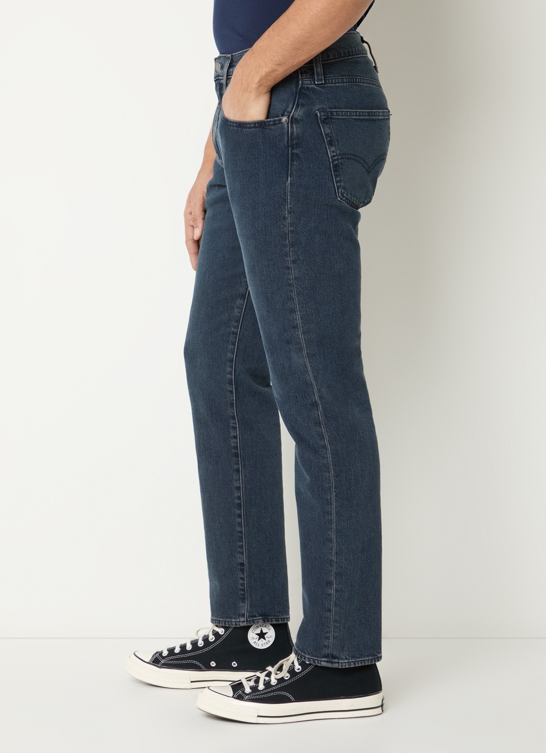 Levi's 502 skinny jeans met donkere wassing - detail 2 indigo