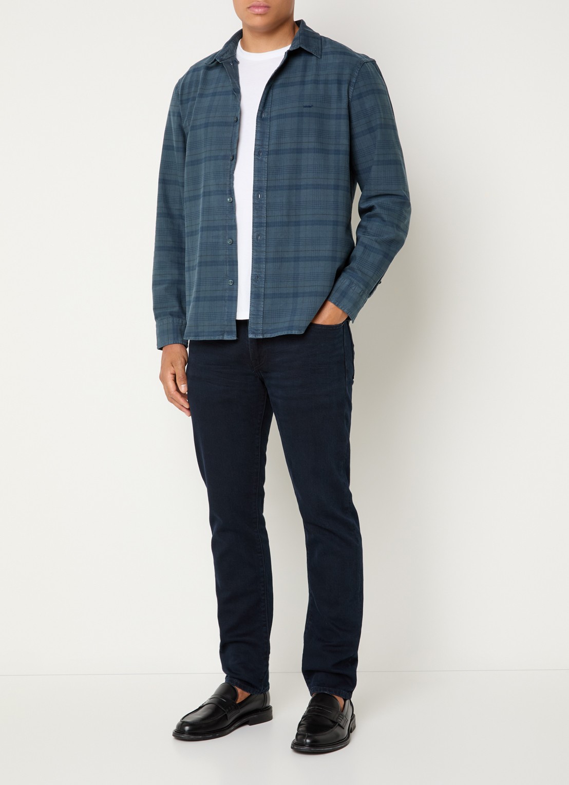 Levi's 502 Slim fit jeans met donkere wassing en steekzakken - voorkant 5 indigo
