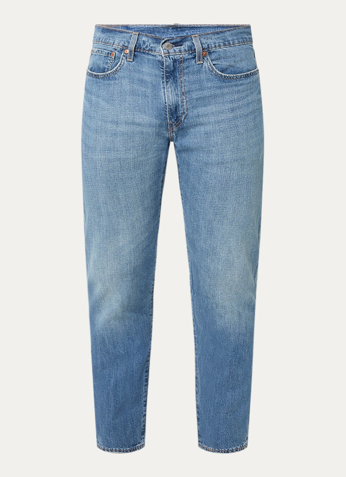 Levi's 502 tapered fit jeans in linnenblend met medium wassing - voorkant indigo
