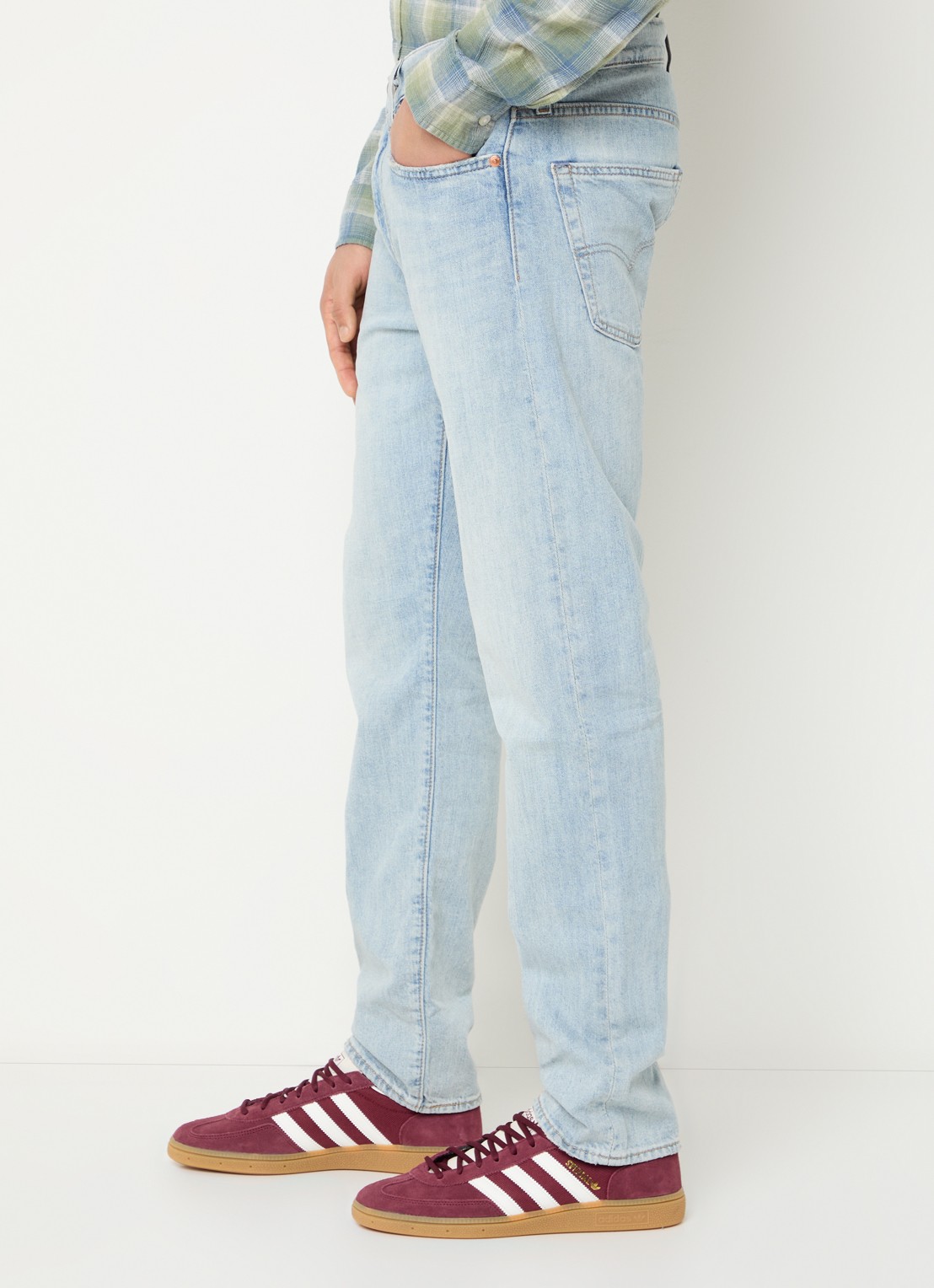 Levi's 502 tapered jeans in linnenblend met lichte wassing - detail 5 indigo