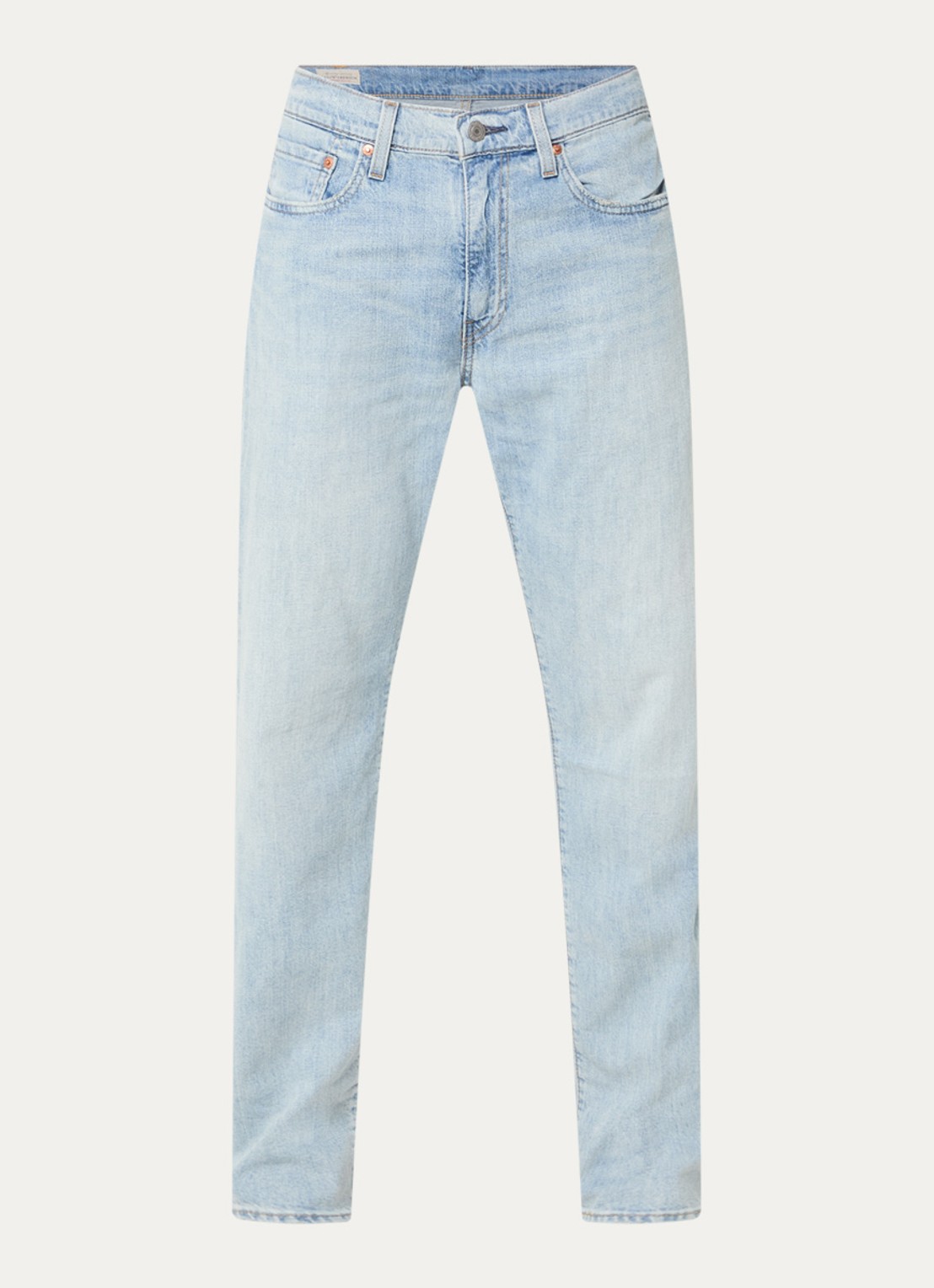 Levi's 502 tapered jeans in linnenblend met lichte wassing - voorkant indigo