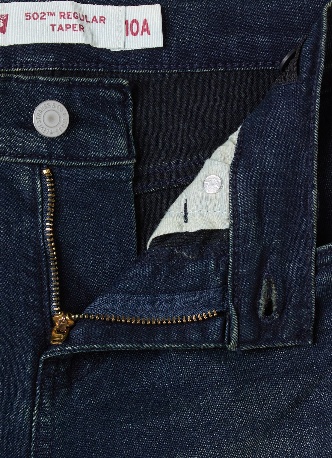 Levi's 502 tapered jeans met donkere wassing - detail indigo
