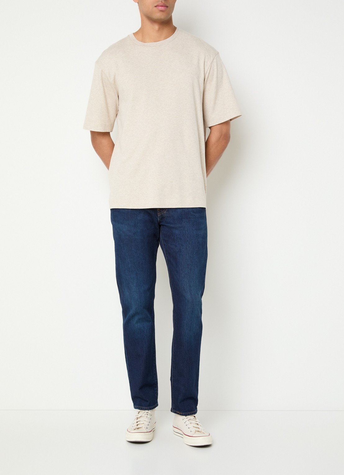 Levi's 502 tapered jeans  met donkere wassing - voorkant 5 indigo