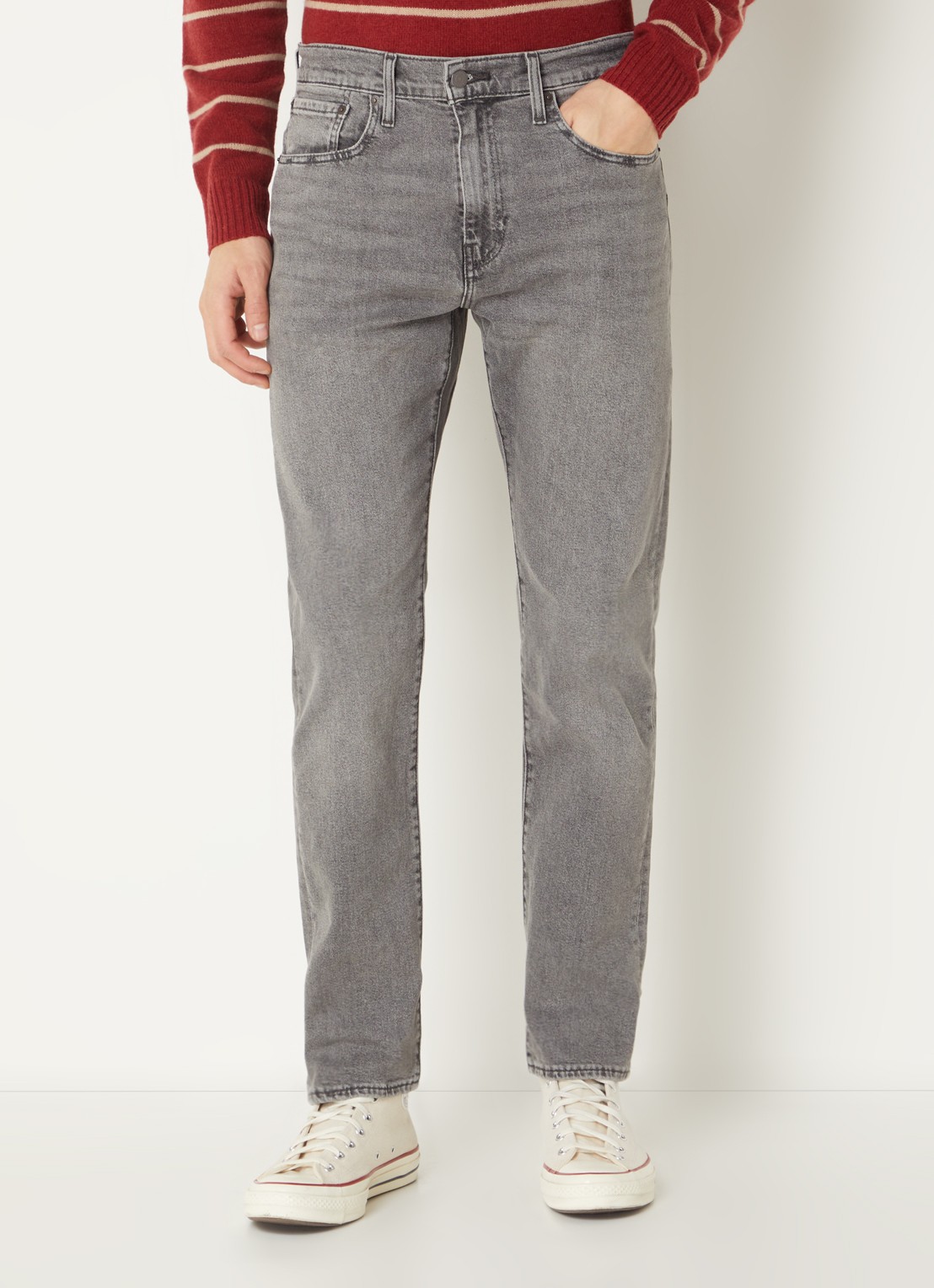 Levi's 502 tapered jeans met gekleurde wassing - detail grijs