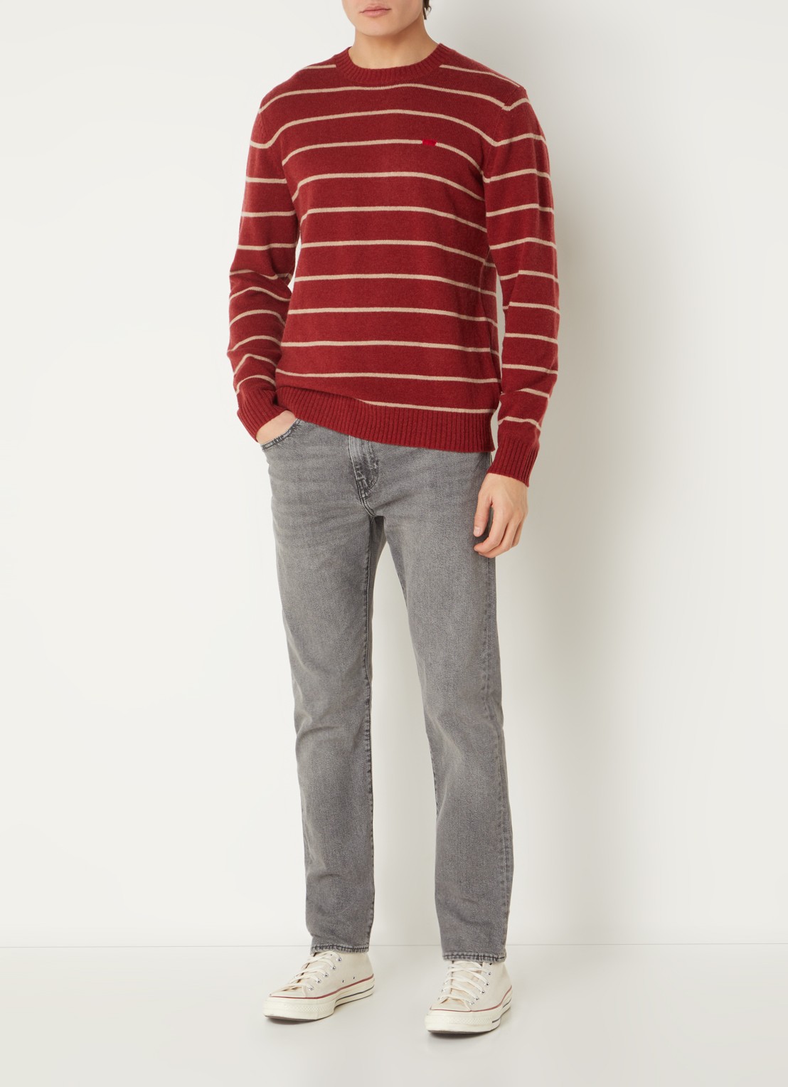 Levi's 502 tapered jeans met gekleurde wassing - voorkant 5 grijs