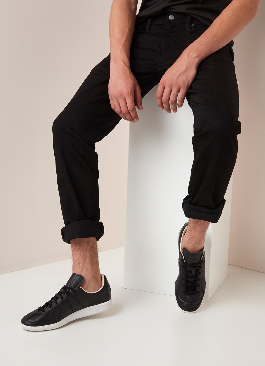 Levi's 502 tapered jeans met stretch - detail 4 zwart