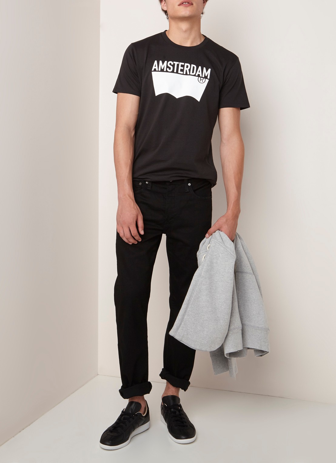 Levi's 502 tapered jeans met stretch - voorkant 2 zwart