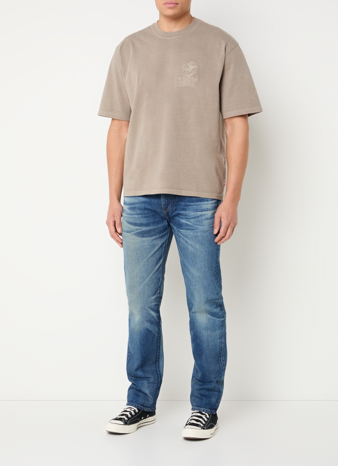 Levi's 505 slim fit jeans met medium wassing - voorkant 2 indigo