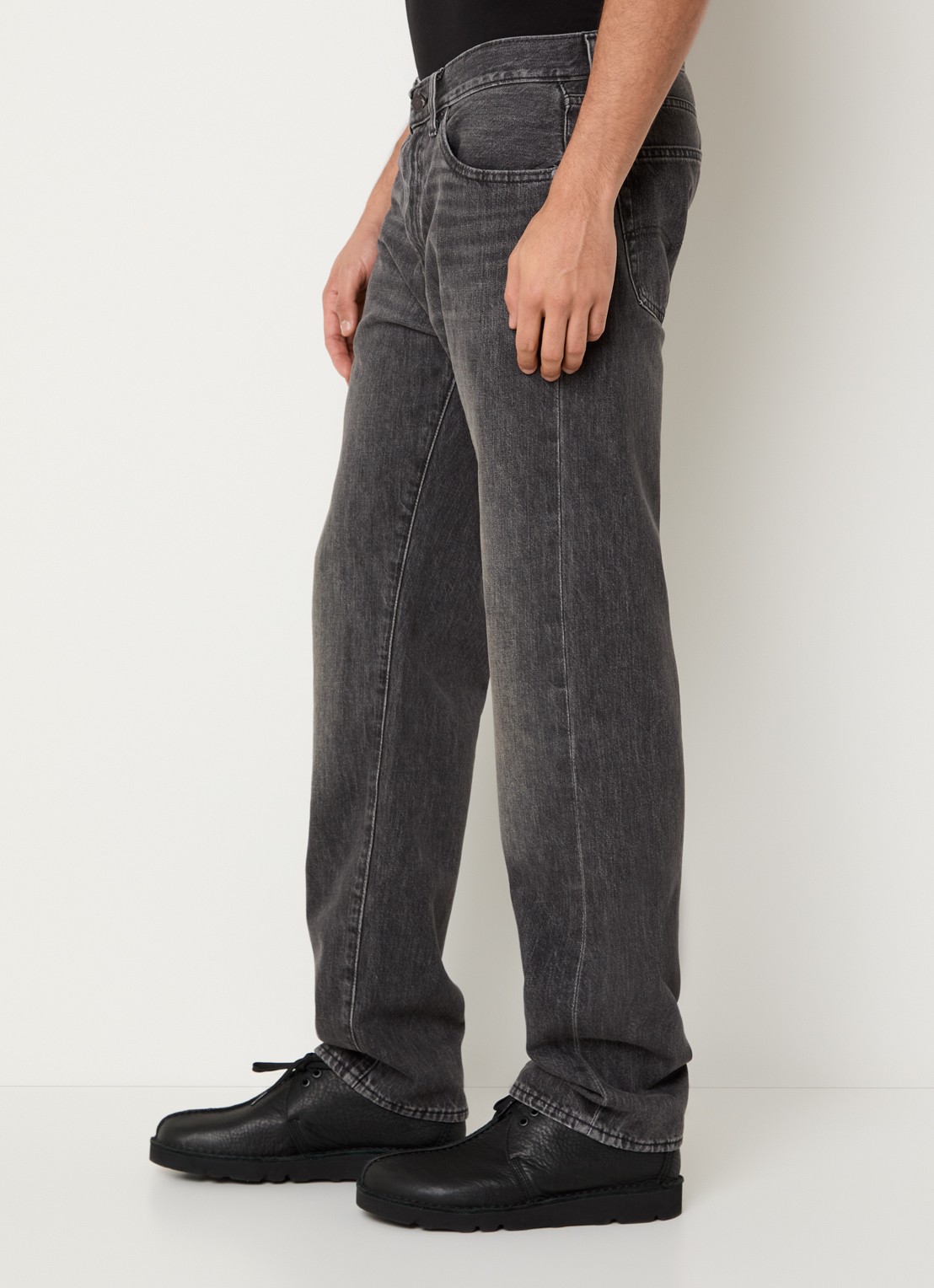 Levi's 505 straight leg jeans met gekleurde wassing - detail 2 donkergrijs