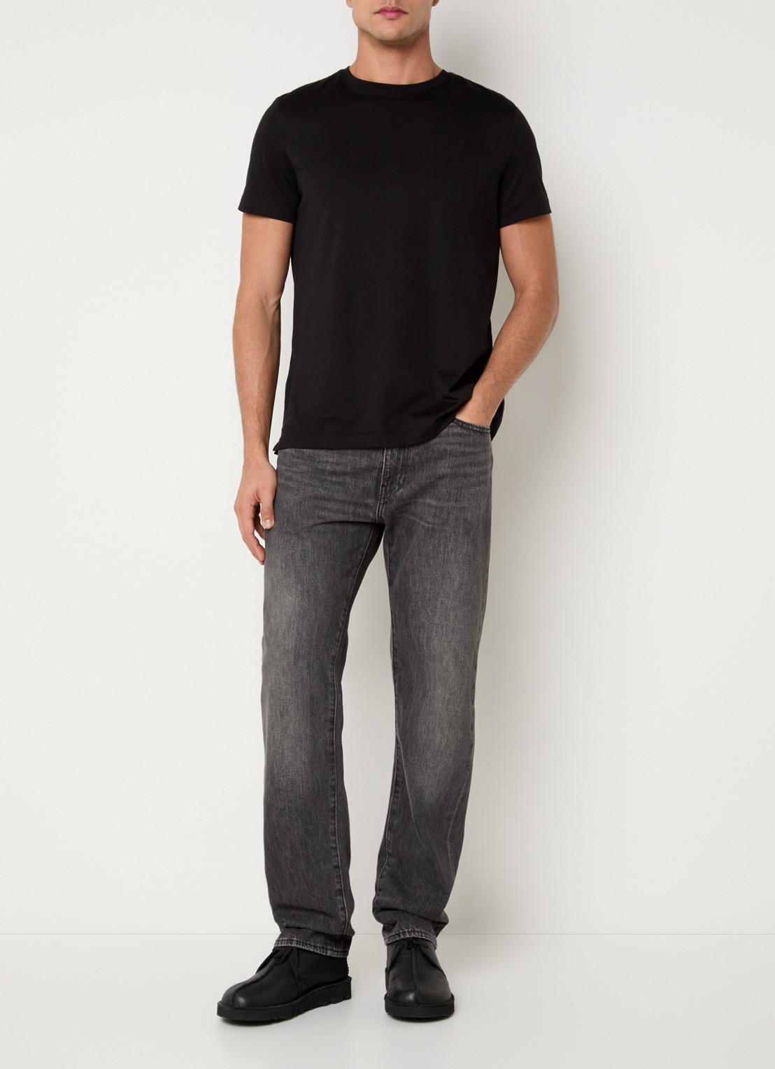 Levi's 505 straight leg jeans met gekleurde wassing - voorkant 4 donkergrijs