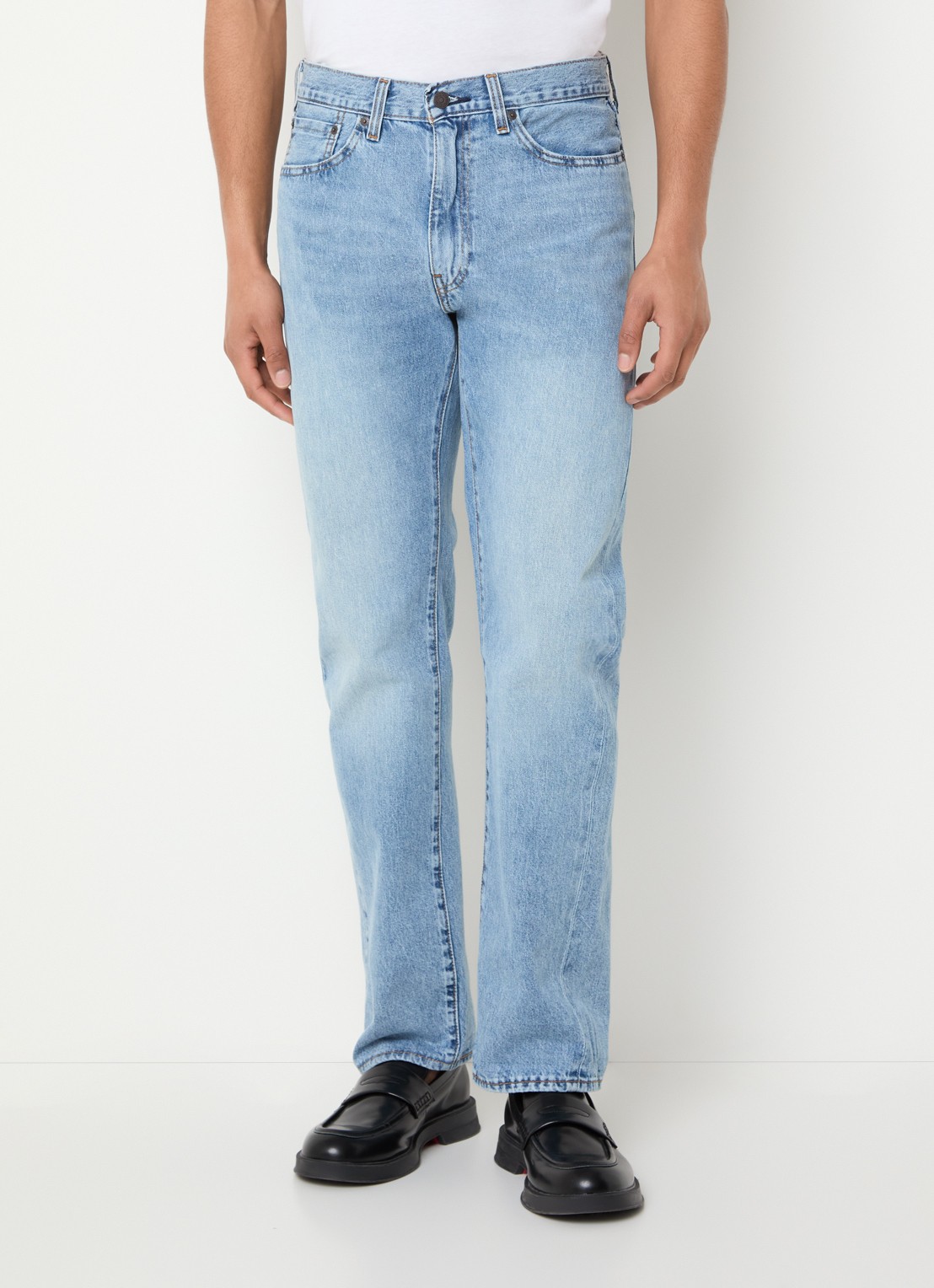 Levi's 505 straight leg jeans met lichte wassing - detail 3 indigo