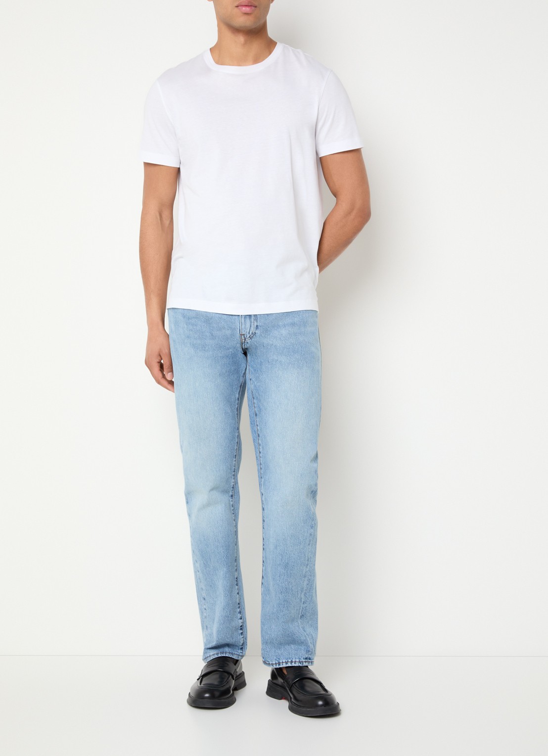 Levi's 505 straight leg jeans met lichte wassing - voorkant 2 indigo