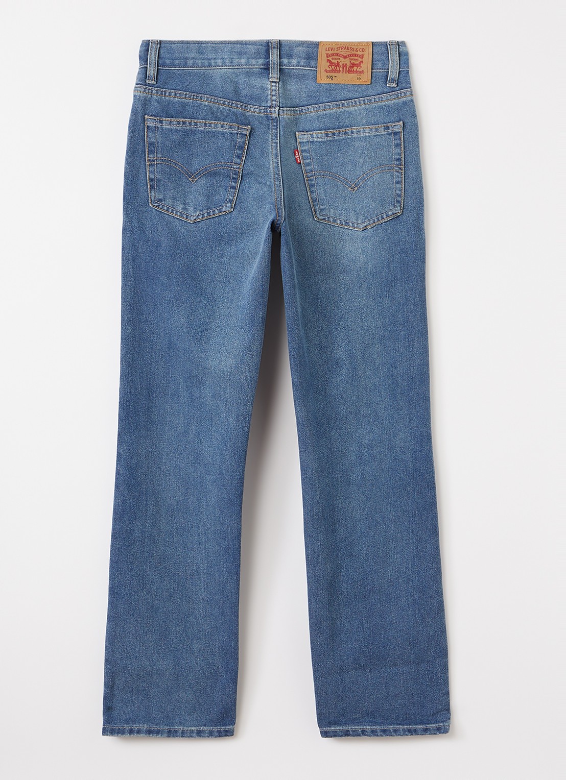 Levi's 505 straight leg jeans met medium wassing - voorkant 2 blauw