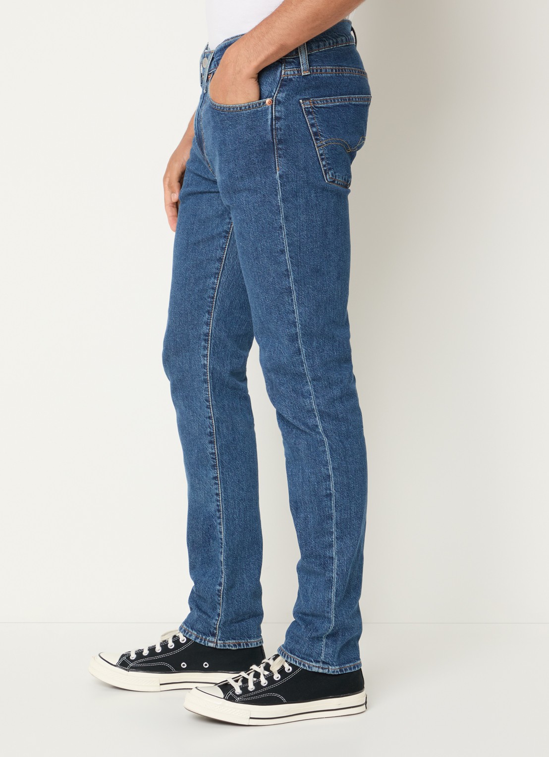 Levi's 511 slim fit jeans met medium wassing - detail 5 indigo