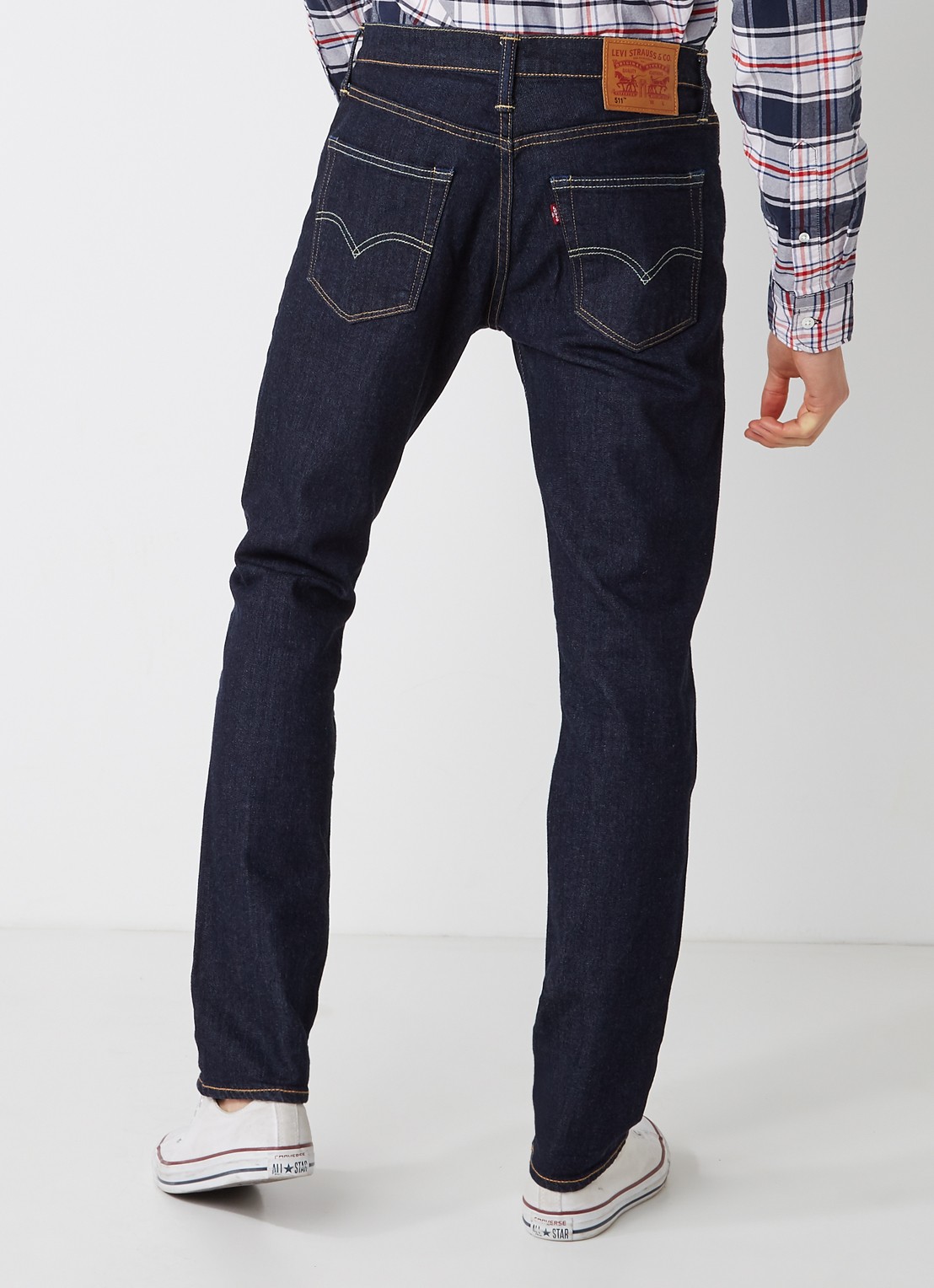 Levi's 511 slim fit jeans met stretch in donkere wassing - achterkant 5 indigo