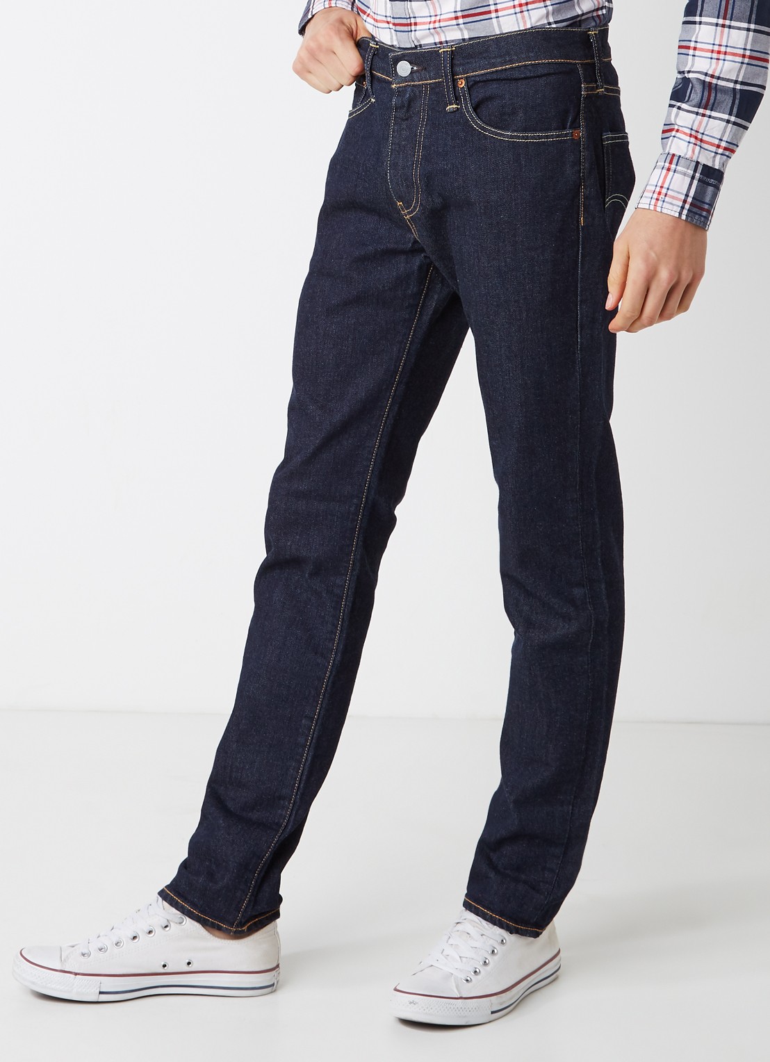 Levi's 511 slim fit jeans met stretch in donkere wassing - detail indigo