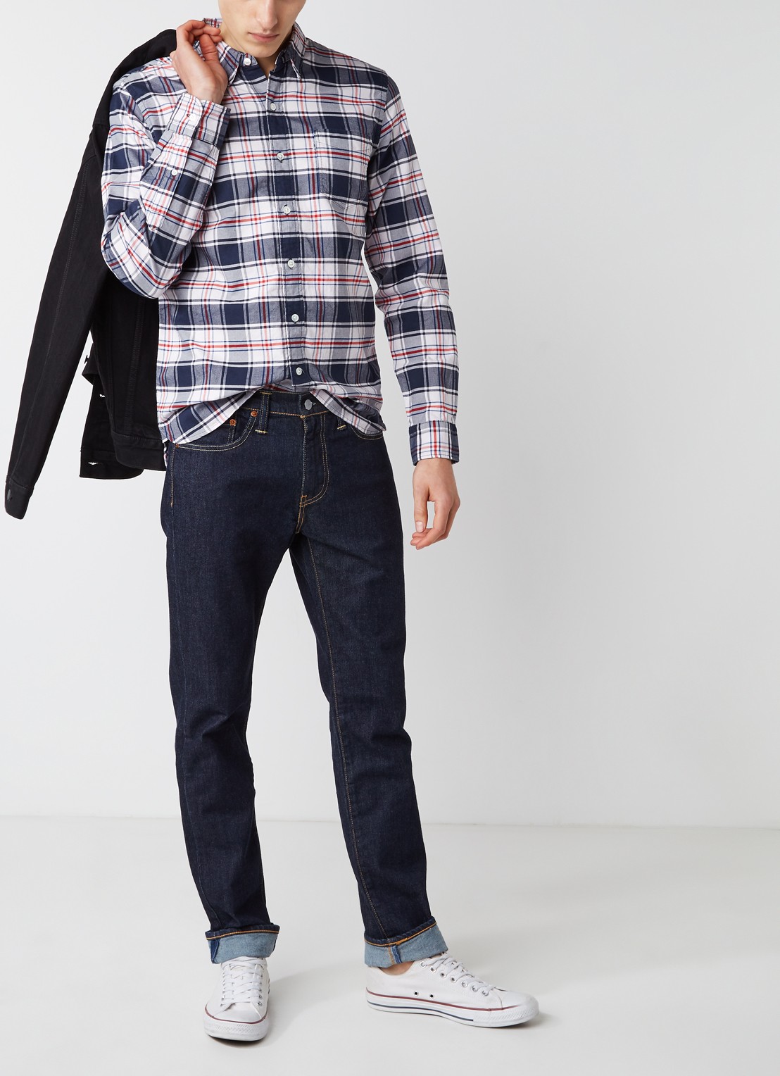 Levi's 511 slim fit jeans met stretch in donkere wassing - voorkant 4 indigo