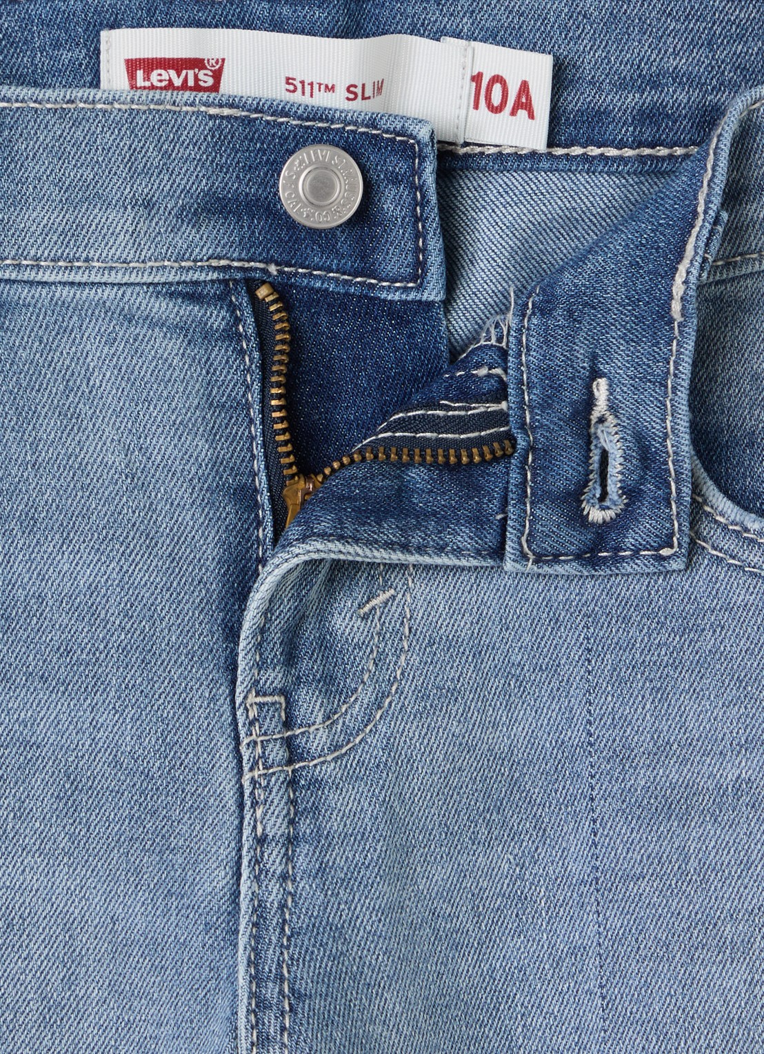 Levi's 511 slim fit korte broek van denim - detail indigo