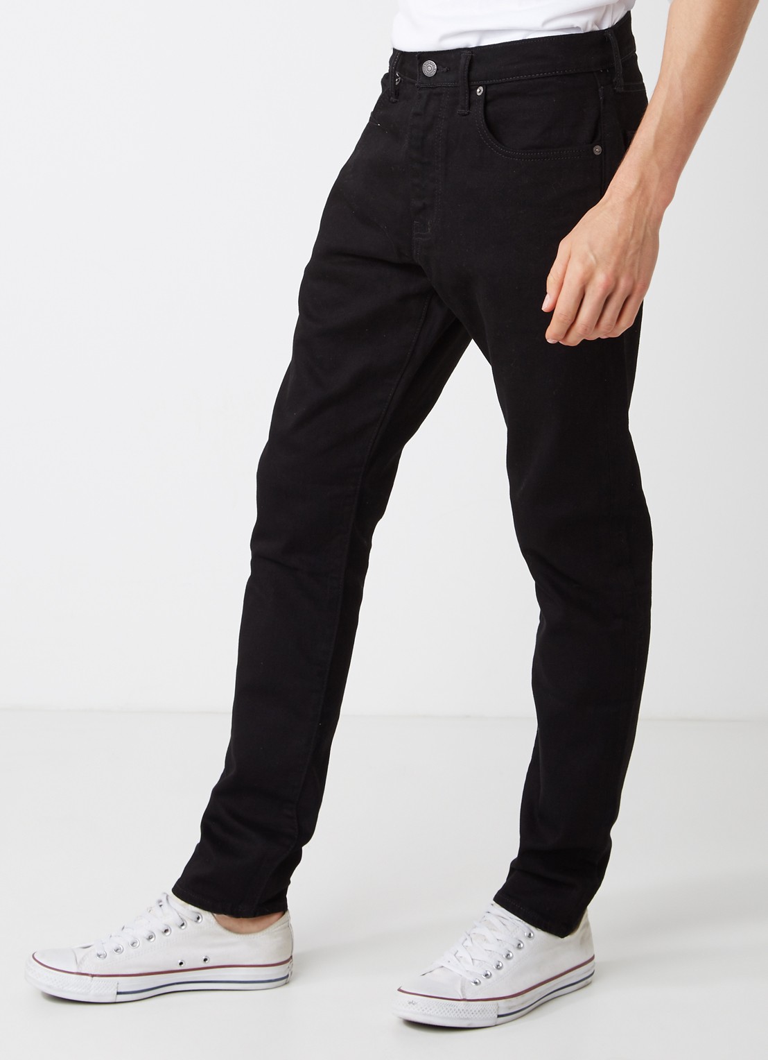 Levi's 512 high rise tapered jeans - detail 3 zwart