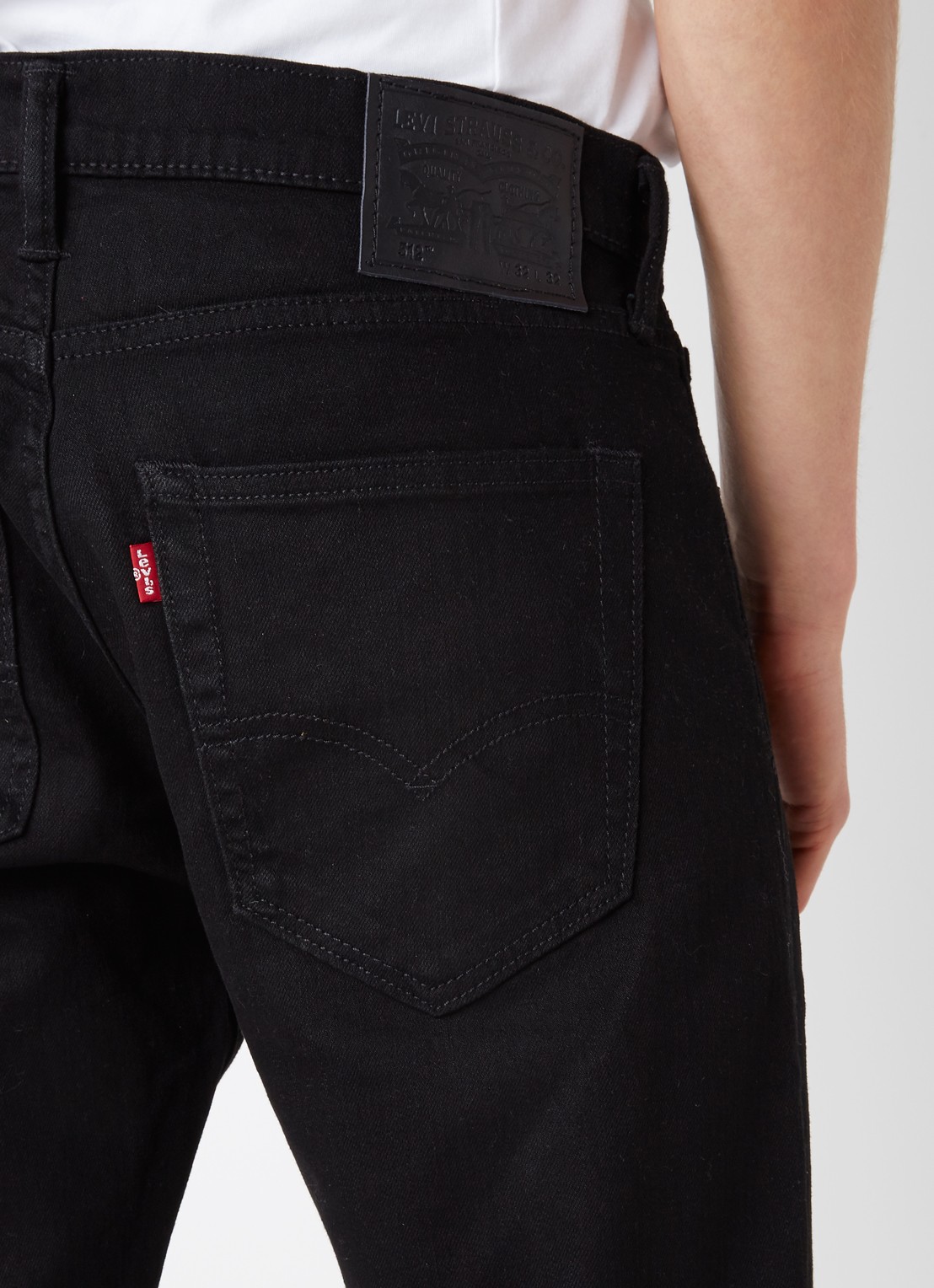 Levi's 512 high rise tapered jeans - detail 5 zwart