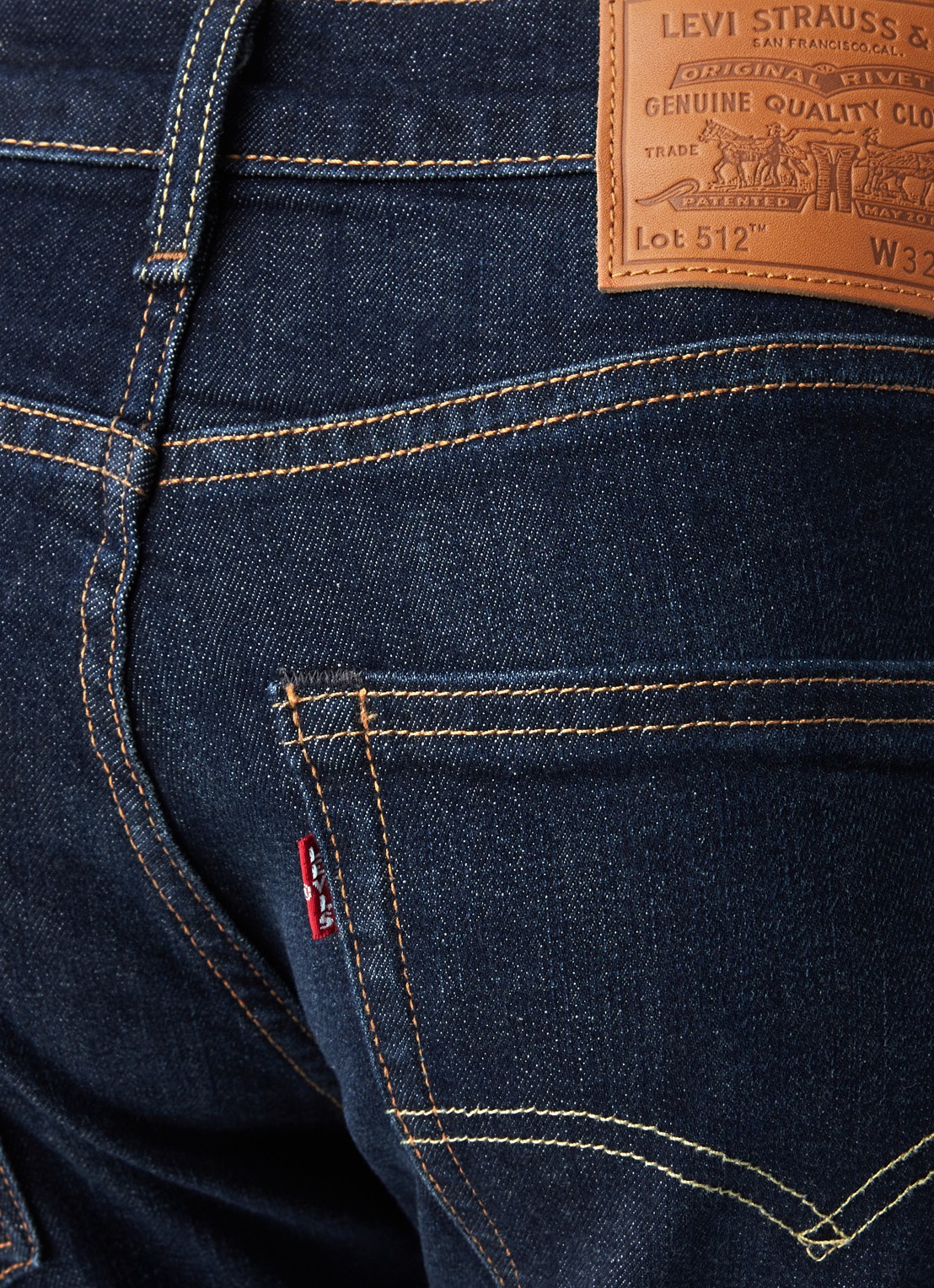 Levi's 512 slim fit jeans met donkere wassing - detail 3 indigo