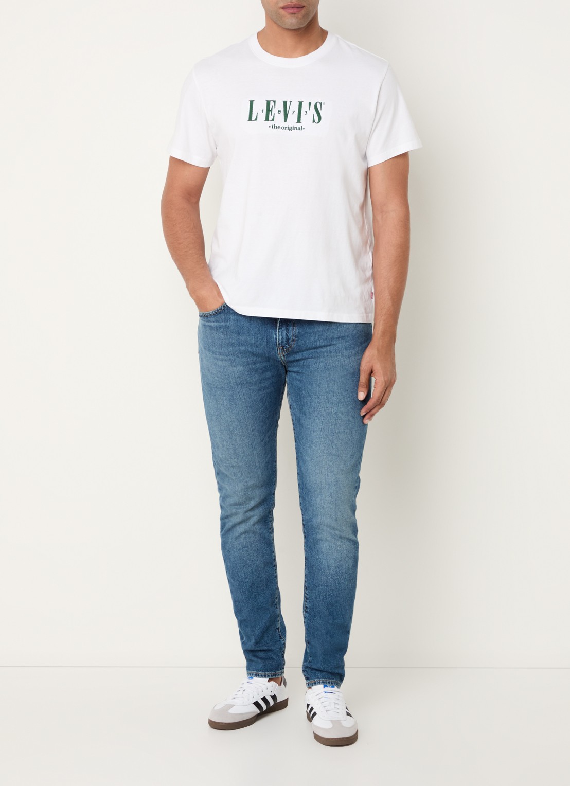 Levi's 512 slim fit jeans met donkere wassing - voorkant 5 indigo