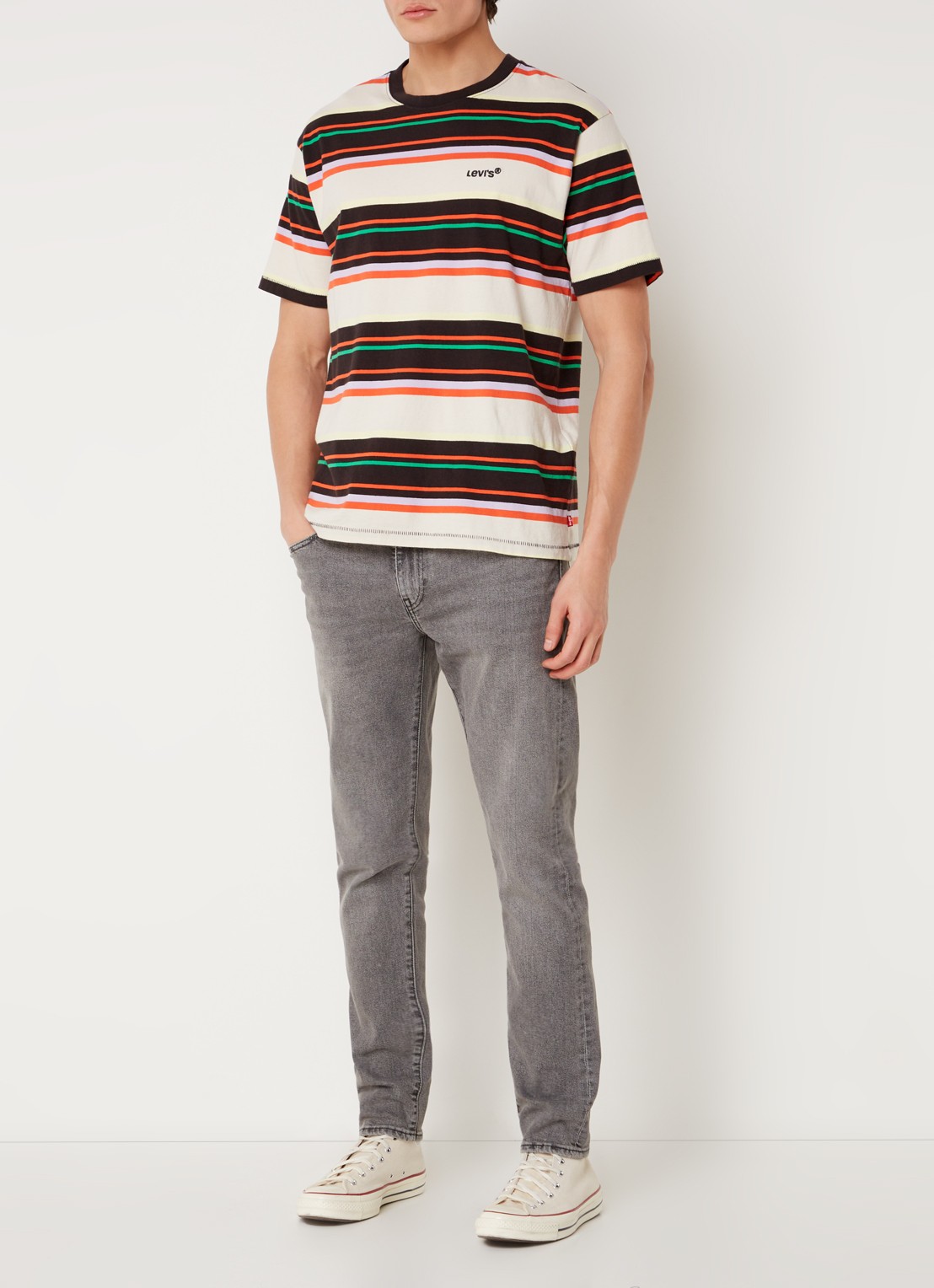 Levi's 512 tapered fit jeans met gekleurde wassing - voorkant 2 antraciet