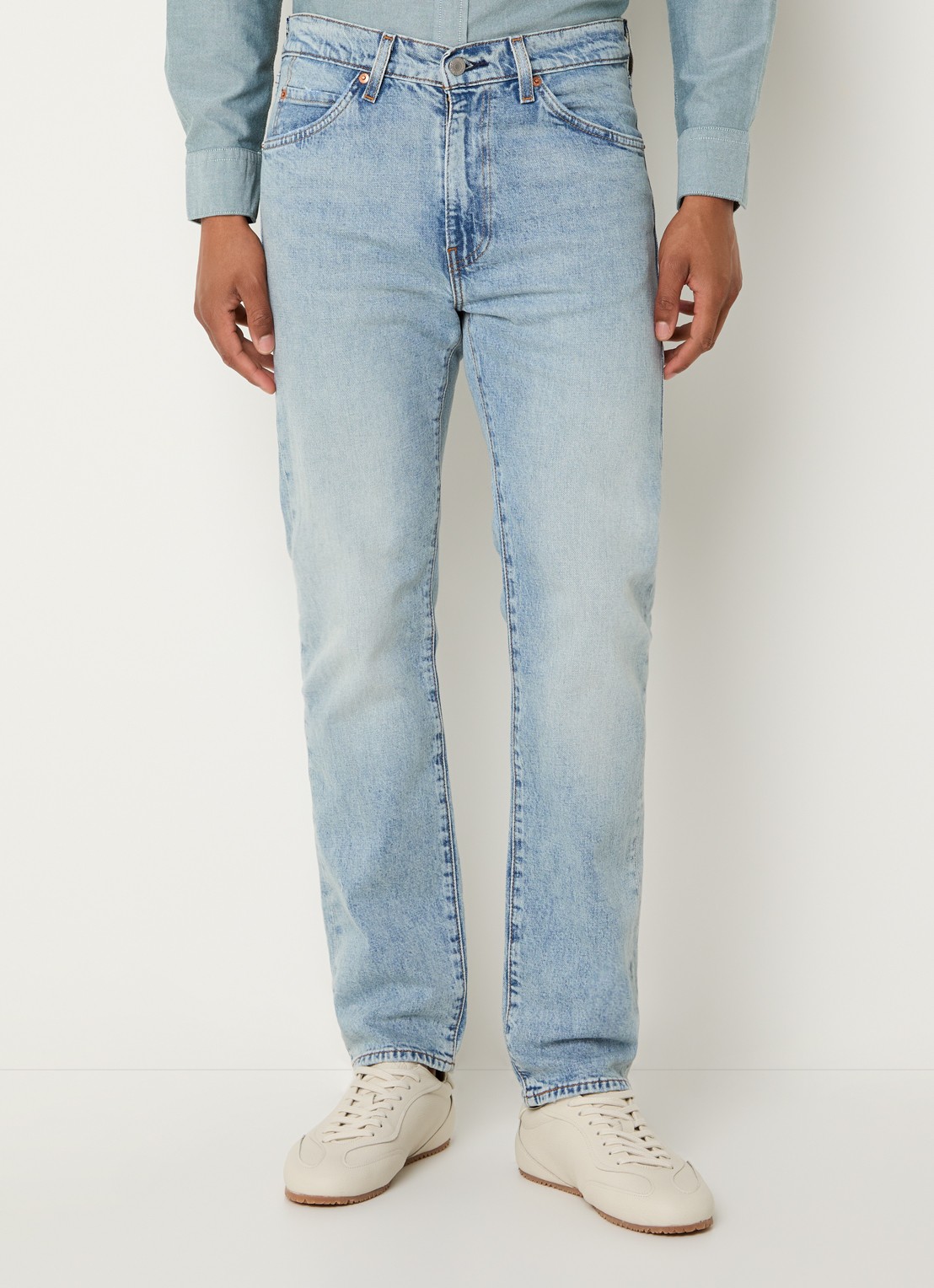 Levi's 518 slim fit jeans met lichte wassing - detail 2 indigo