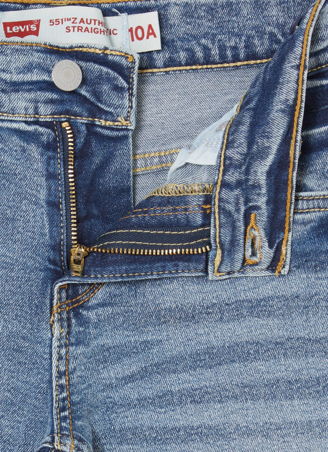Levi's 551 straight fit jeans met medium wassing - detail 3 indigo