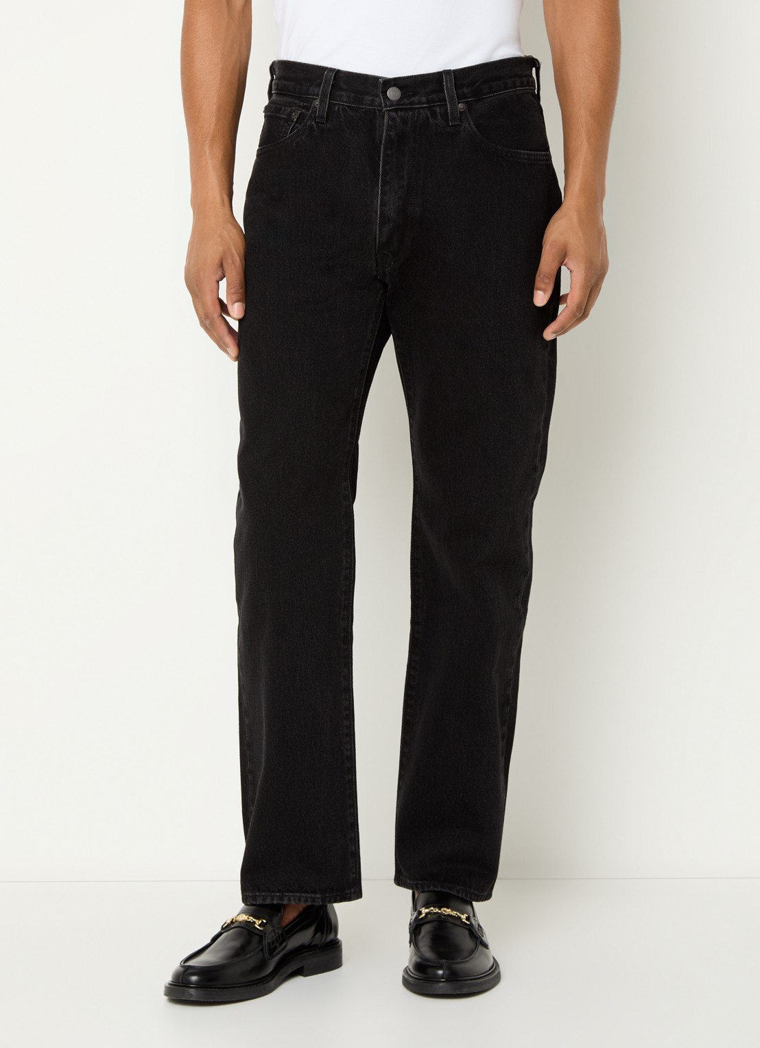 Levi's 555 straight leg jeans met gekleurde wassing - detail zwart