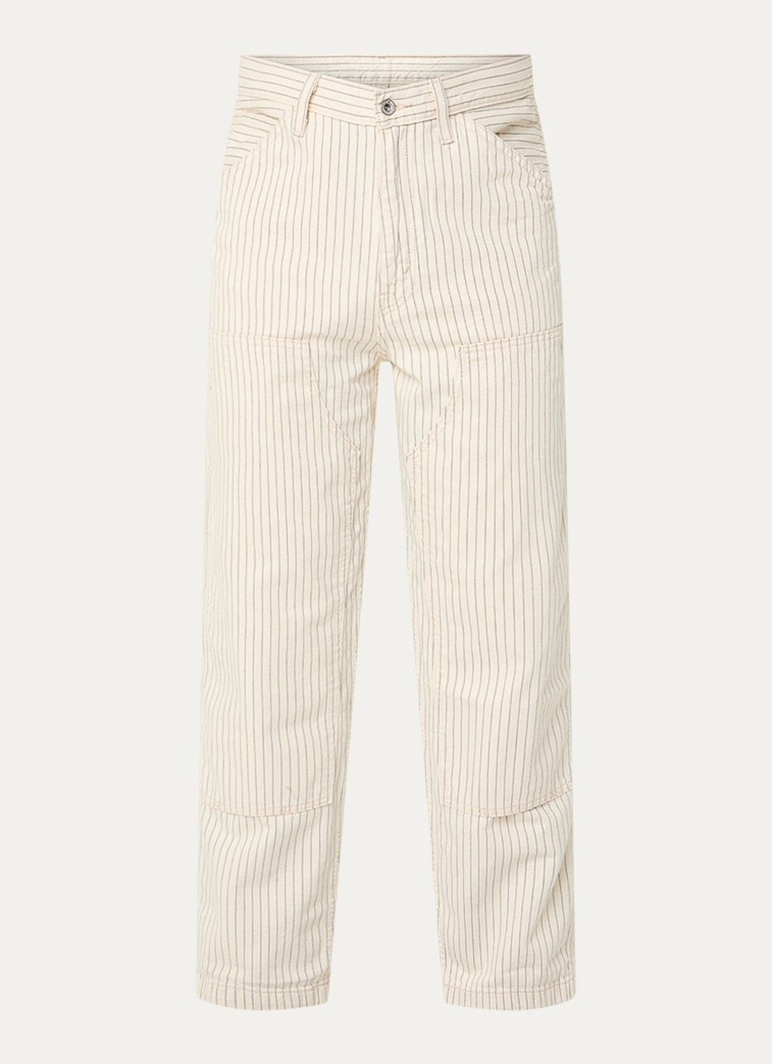 Levi's 568 Loose fit cargobroek van denim met gekleurde wassing en streepprint - voorkant 2 gebroken wit
