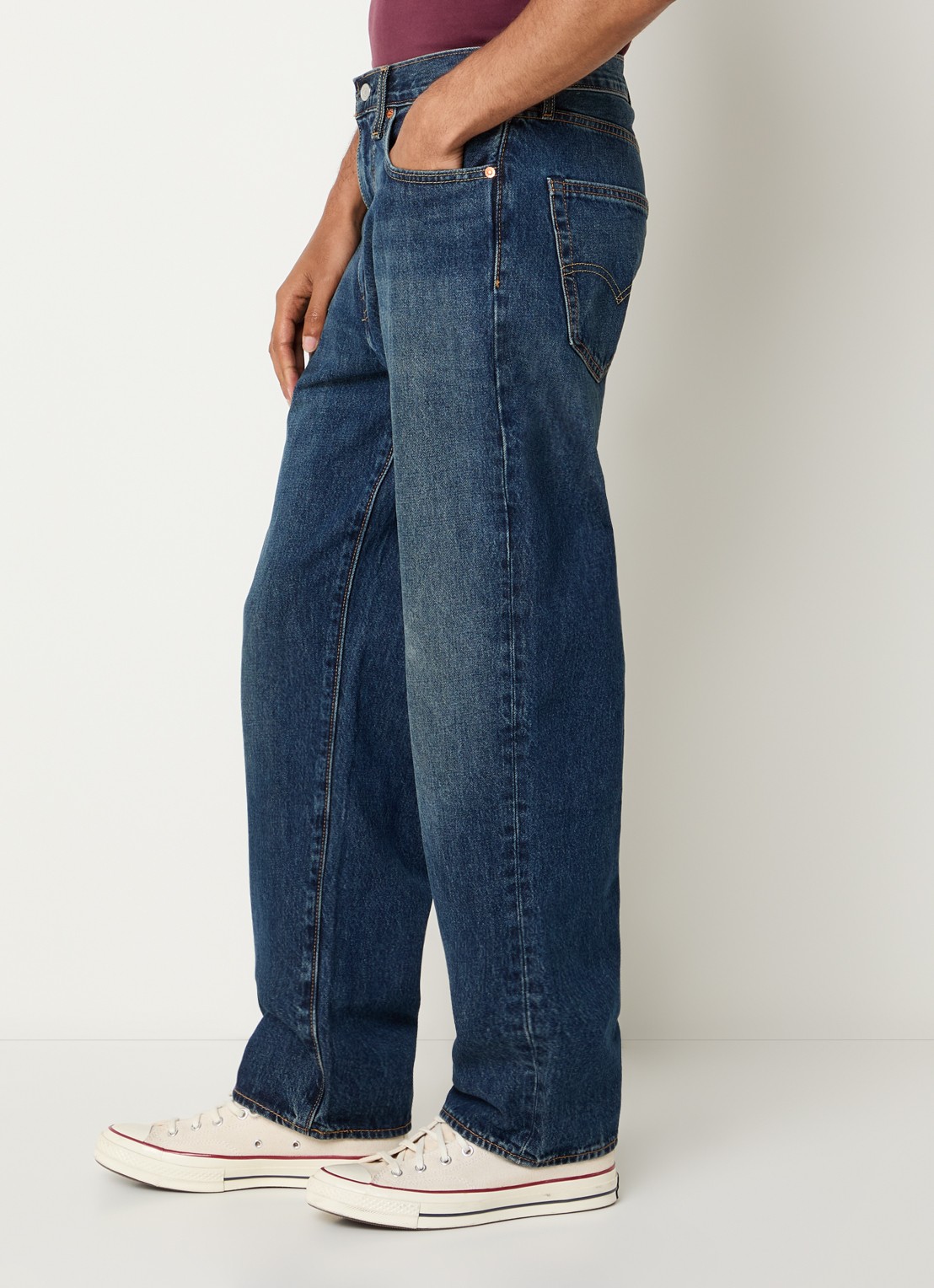 Levi's 568 loose fit jeans met donkere wassing en steekzakken - detail 2 indigo