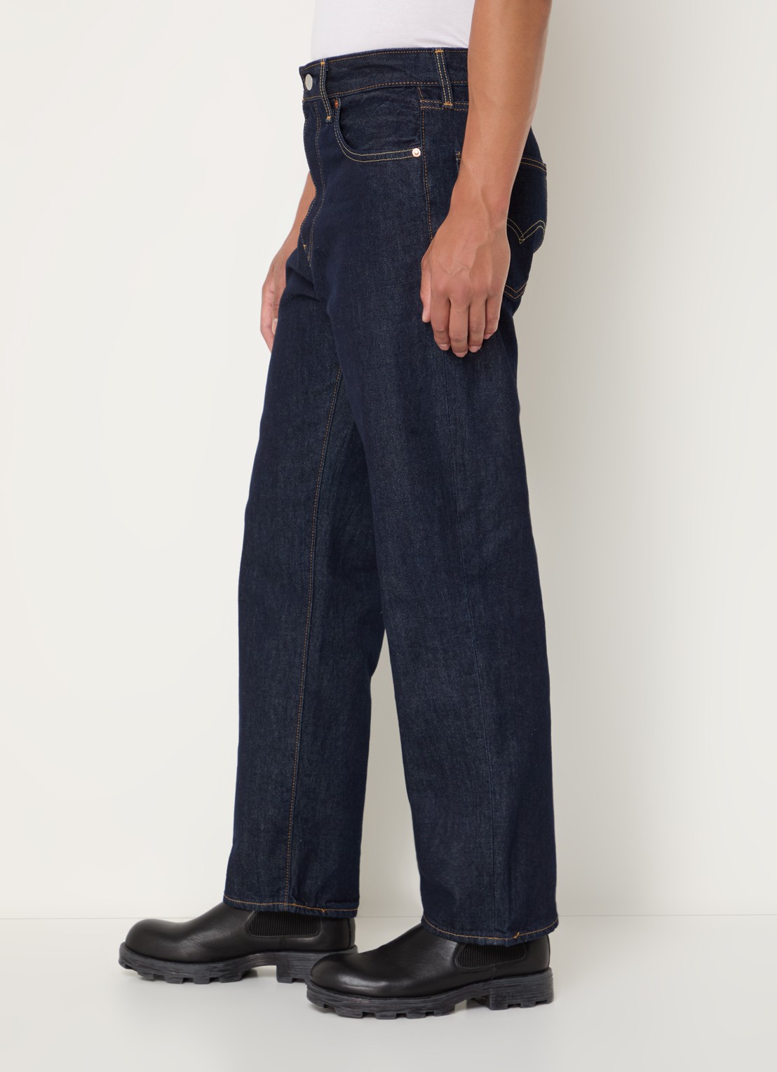 Levi's 568 straight leg jeans met donkere wassing - detail 5 indigo