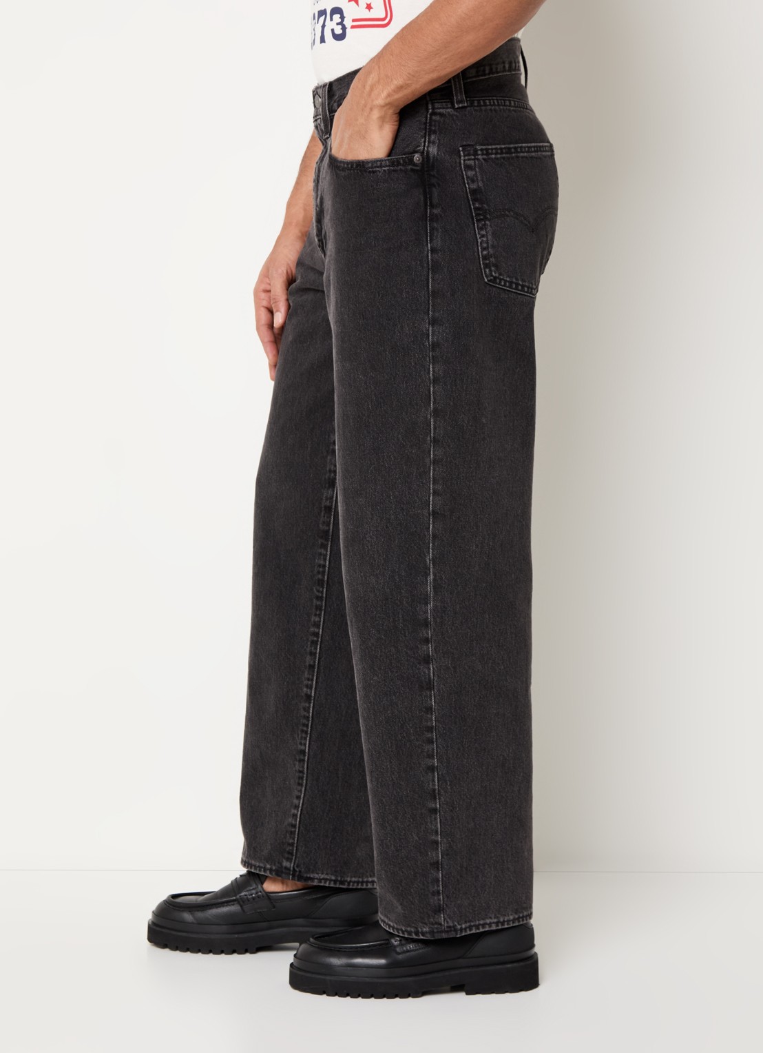 Levi's 578 straight fit jeans met gekleurde wassing  - detail 5 zwart