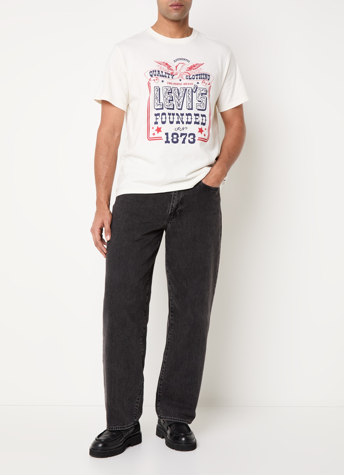 Levi's 578 straight fit jeans met gekleurde wassing  - voorkant 3 zwart