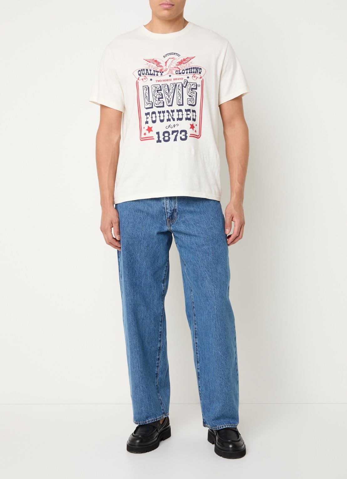 Levi's 578 straight fit jeans met medium wassing - voorkant 2 indigo