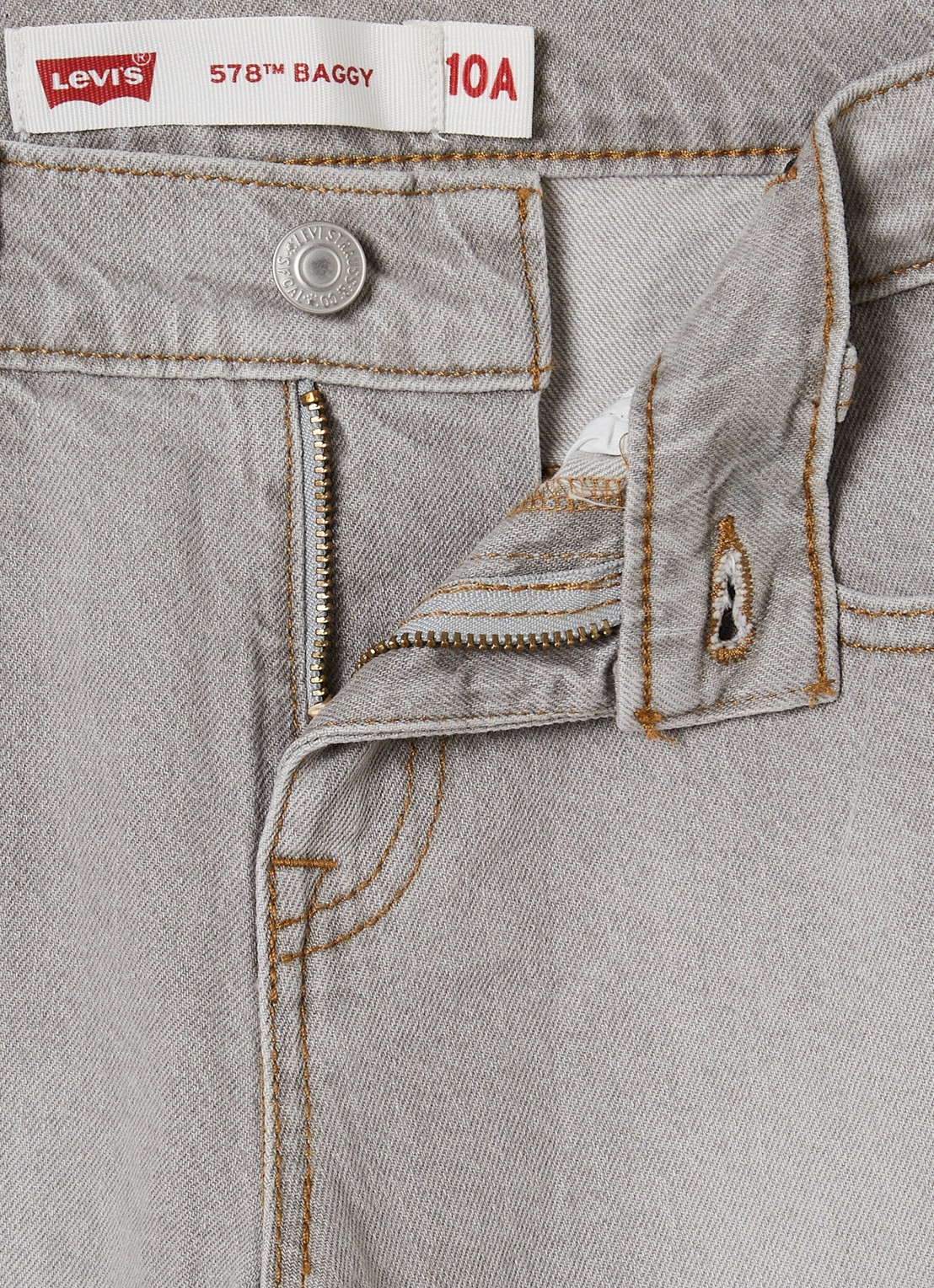 Levi's 578 wide leg jeans met gekleurde wassing - detail 3 lichtgrijs