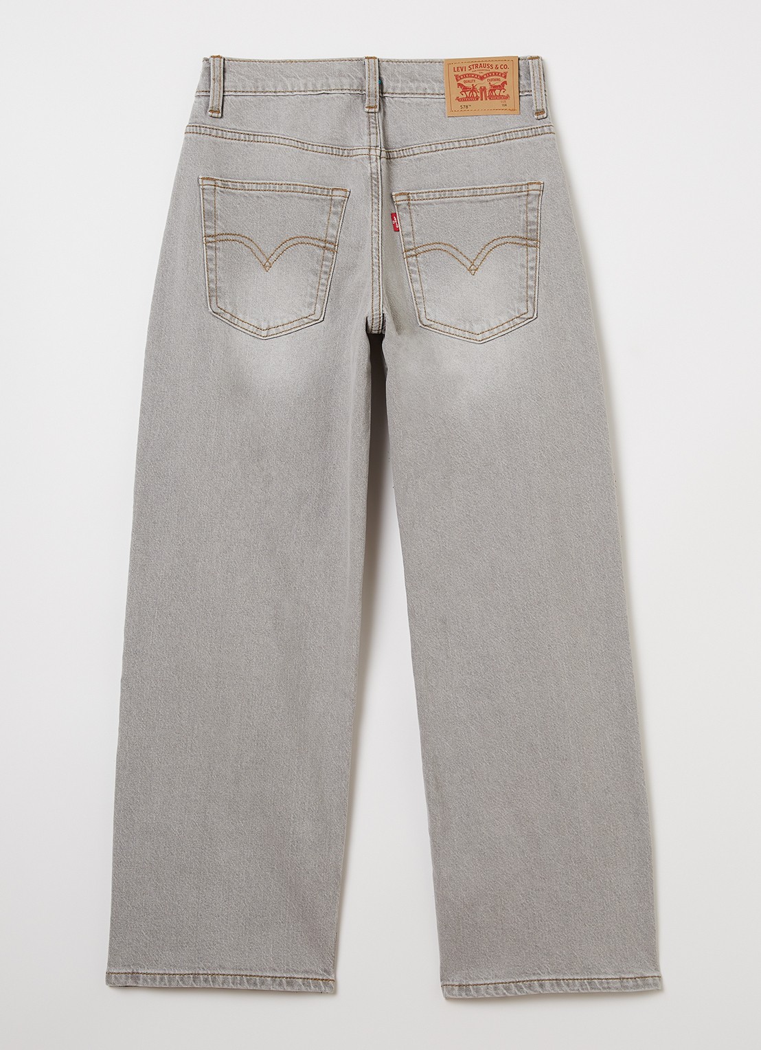 Levi's 578 wide leg jeans met gekleurde wassing - voorkant 2 lichtgrijs