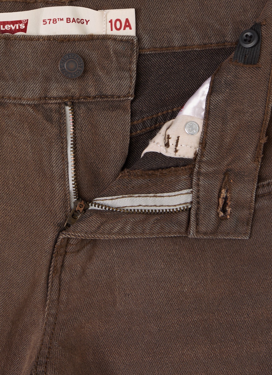 Levi's 578 wide leg jeans met gekleurde wassing - detail 3 bruin