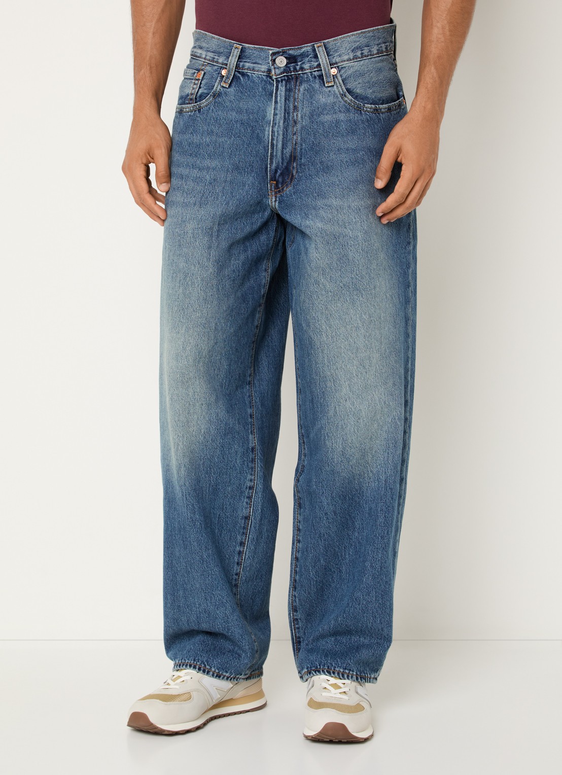 Levi's 578 Wide leg jeans met medium wassing - detail 4 indigo