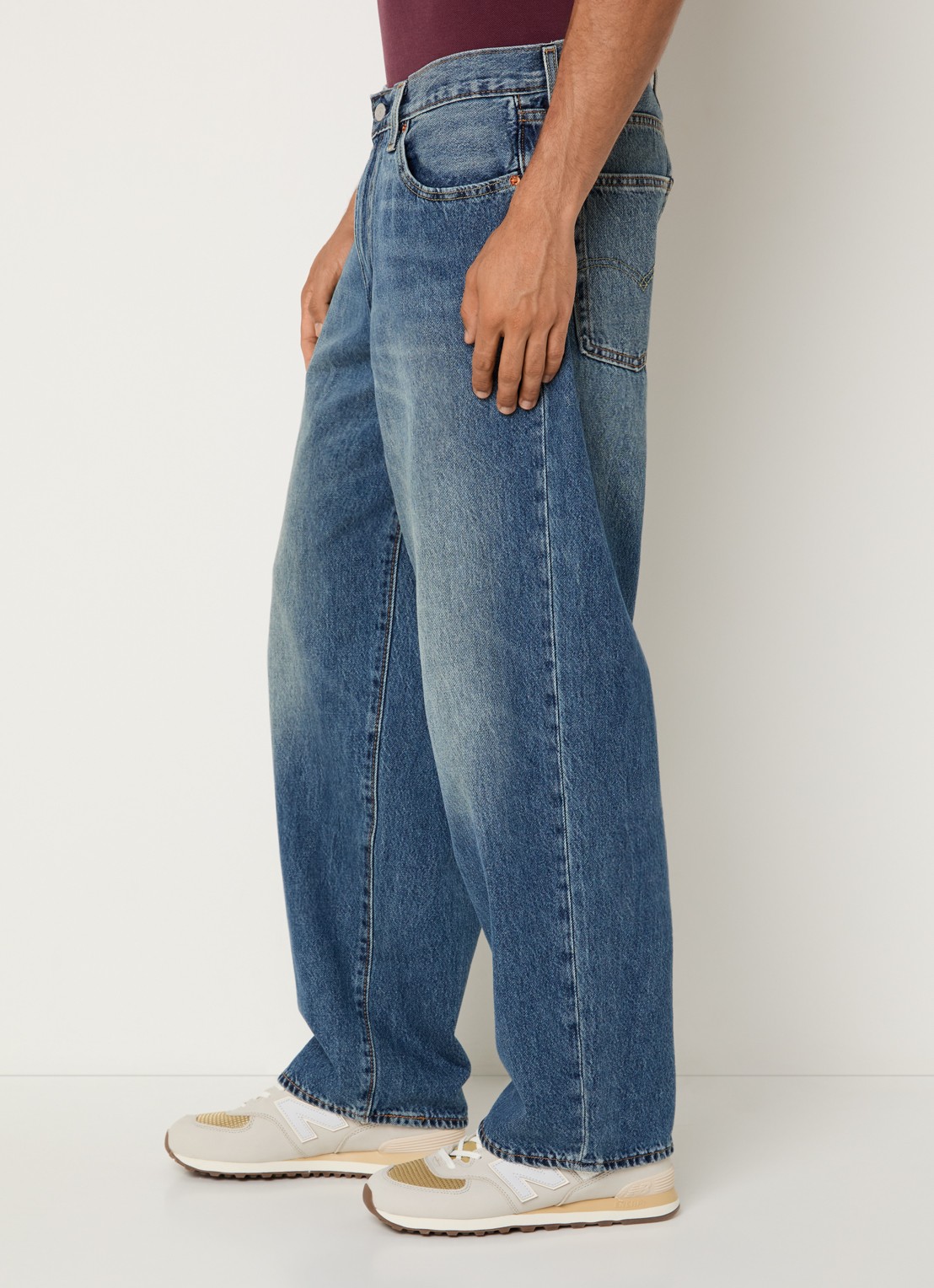 Levi's 578 Wide leg jeans met medium wassing - detail 5 indigo