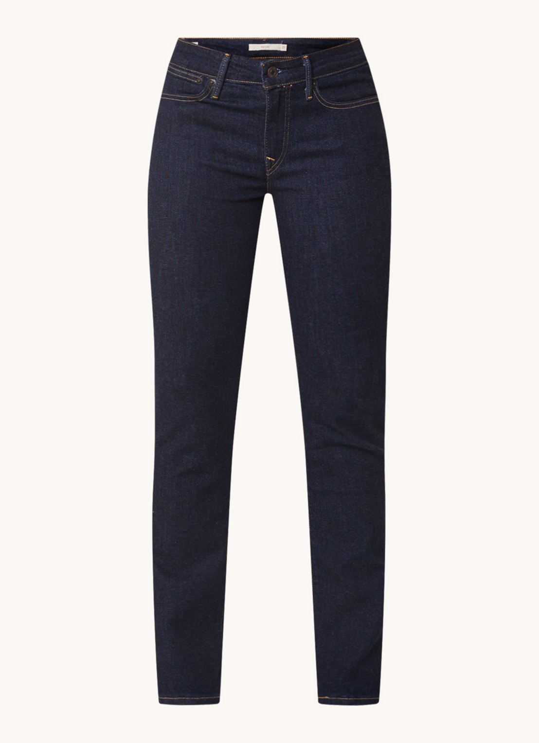 Levi's 712 mid waist slim fit jeans met donkere wassing - voorkant 4 indigo