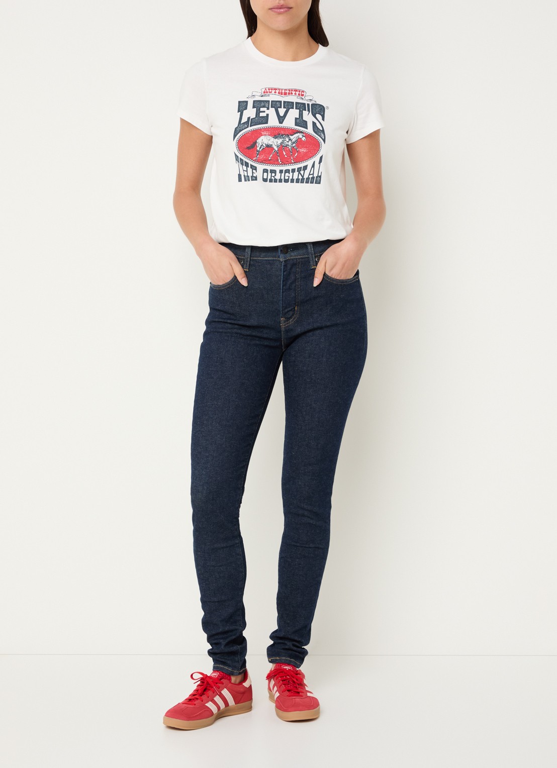 Levi's 721 high waist skinny jeans met donkere wassing - voorkant 3 indigo