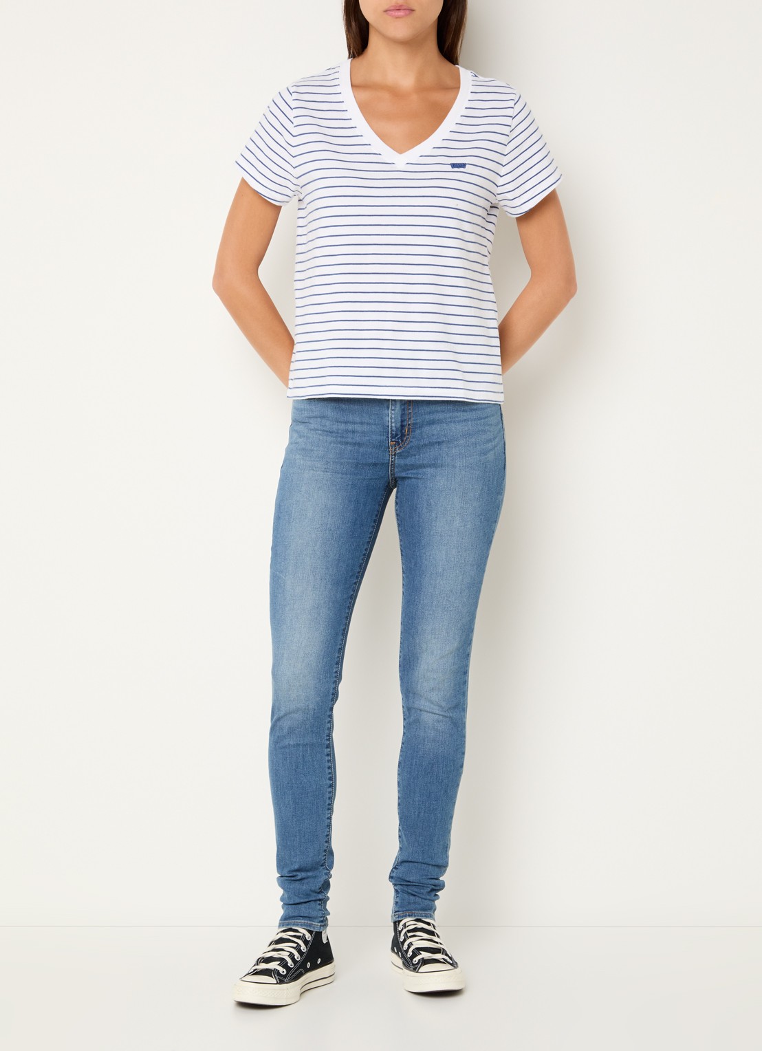 Levi's 721 high waist skinny jeans met medium wassing - voorkant 4 indigo