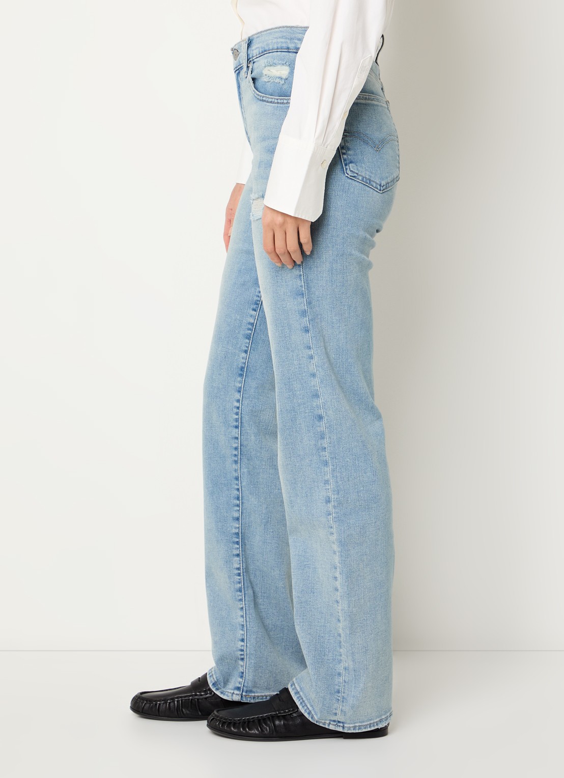 Levi's 723 high waist slim fit jeans met lichte wassing - detail 2 indigo