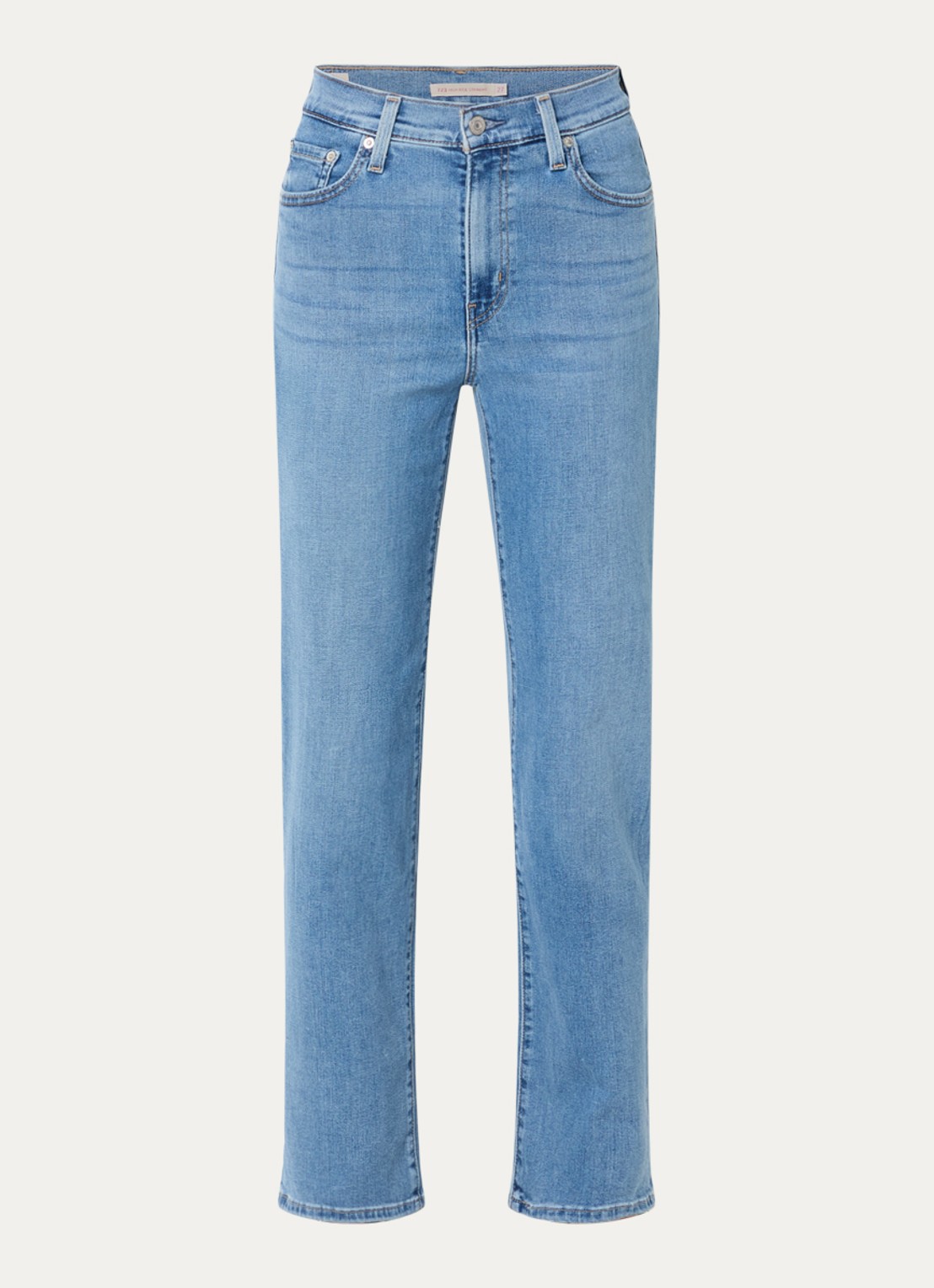Levi's 723 high waist straight fit jeans met lichte wassing - voorkant 4 indigo
