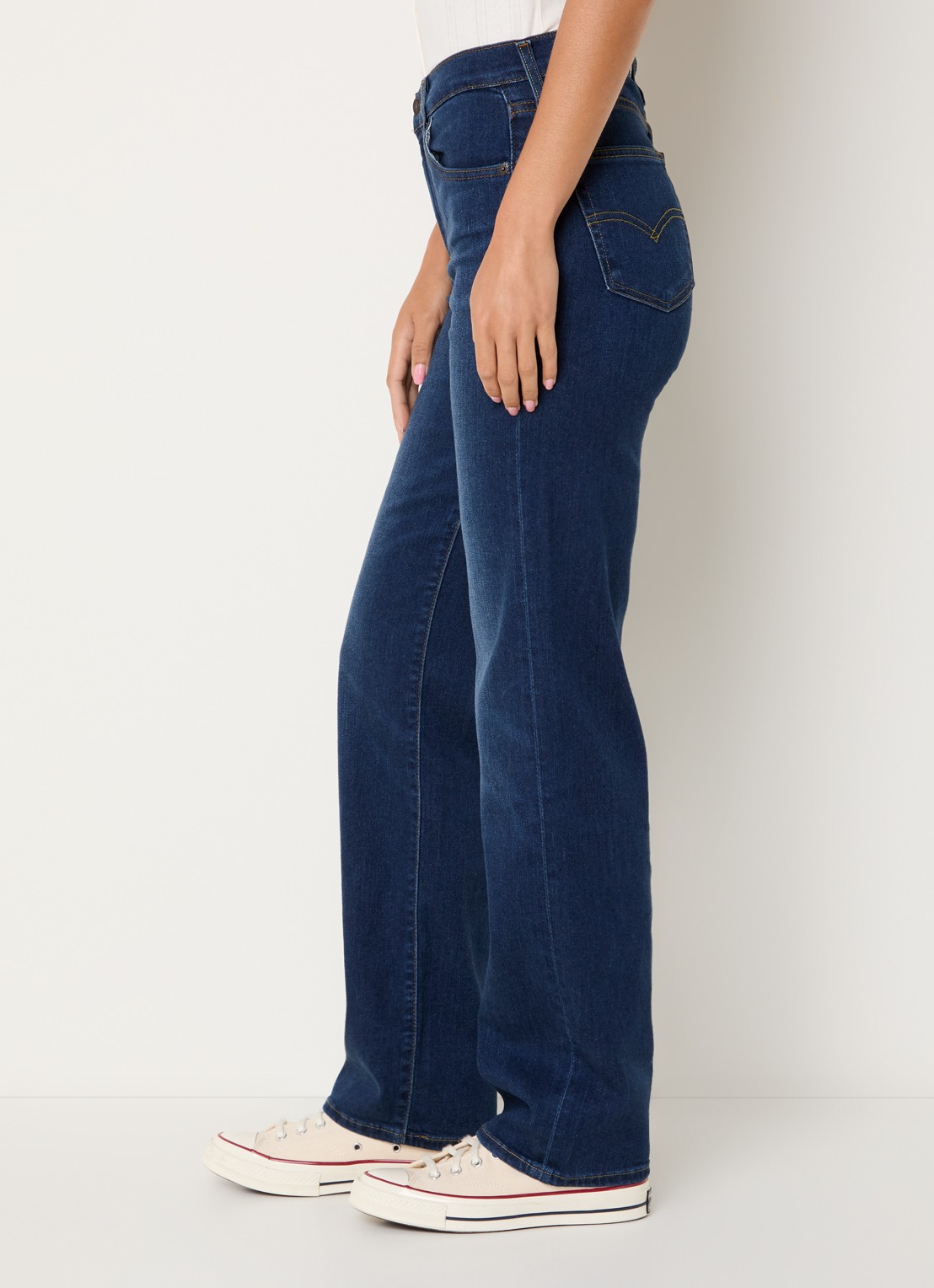 Levi's 723 high waist straight leg jeans met donkere wassing - detail 3 indigo