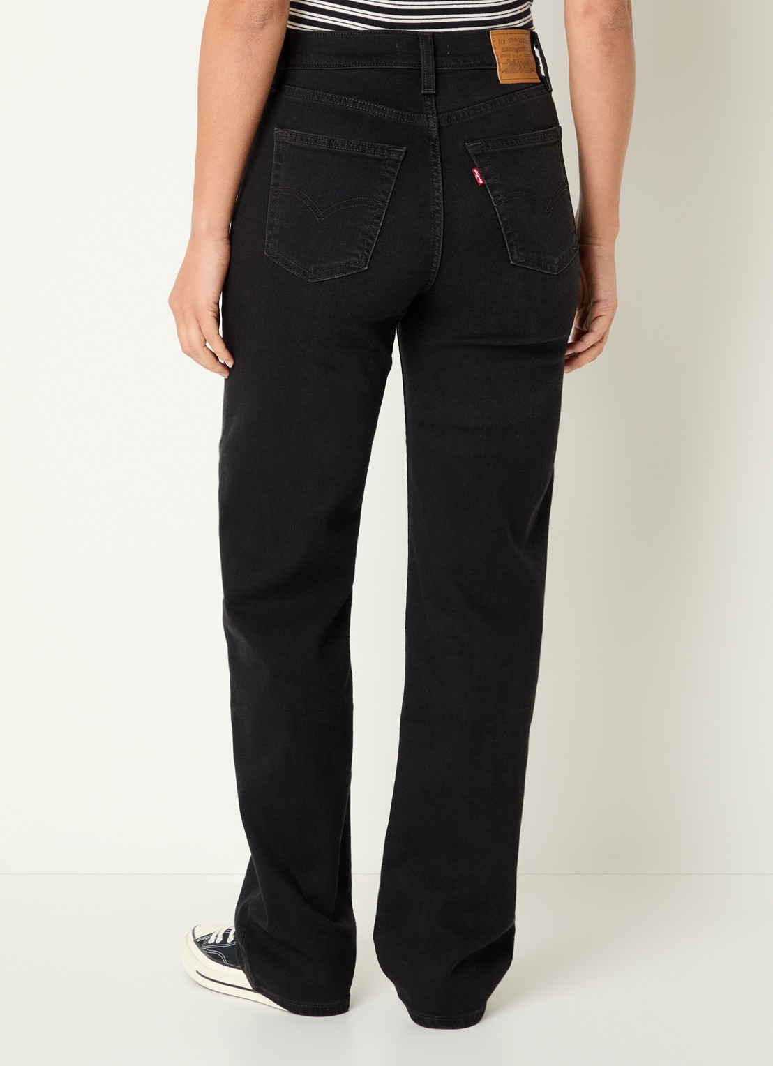 Levi's 723 mid waist bootcut jeans met gekleurde wassing - achterkant 5 zwart