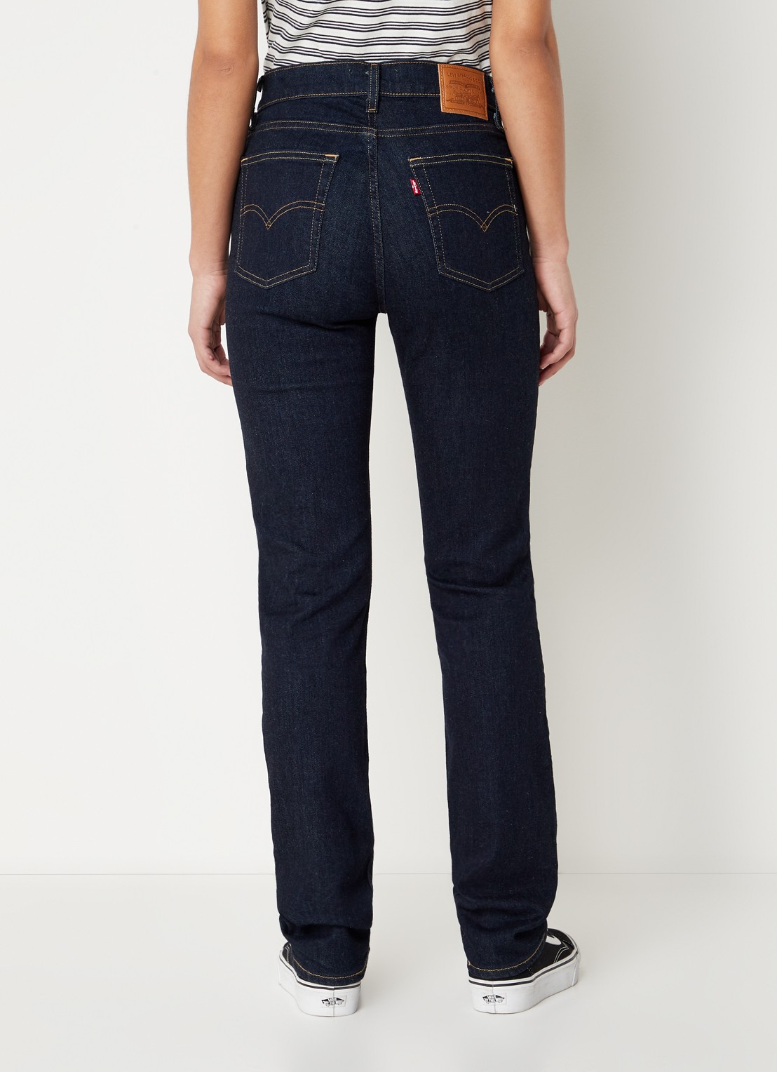 Levi's 724 HIGH RISE STRAIGHT BLUE WA - achterkant indigo
